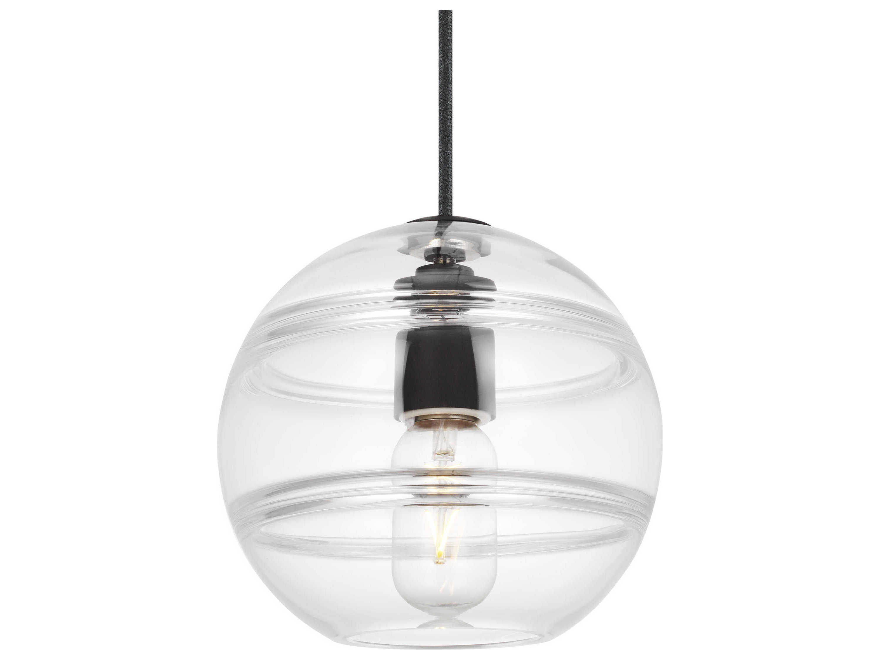 Visual Comfort Modern Sedona 1-Light White Black Globe Mini Pendant