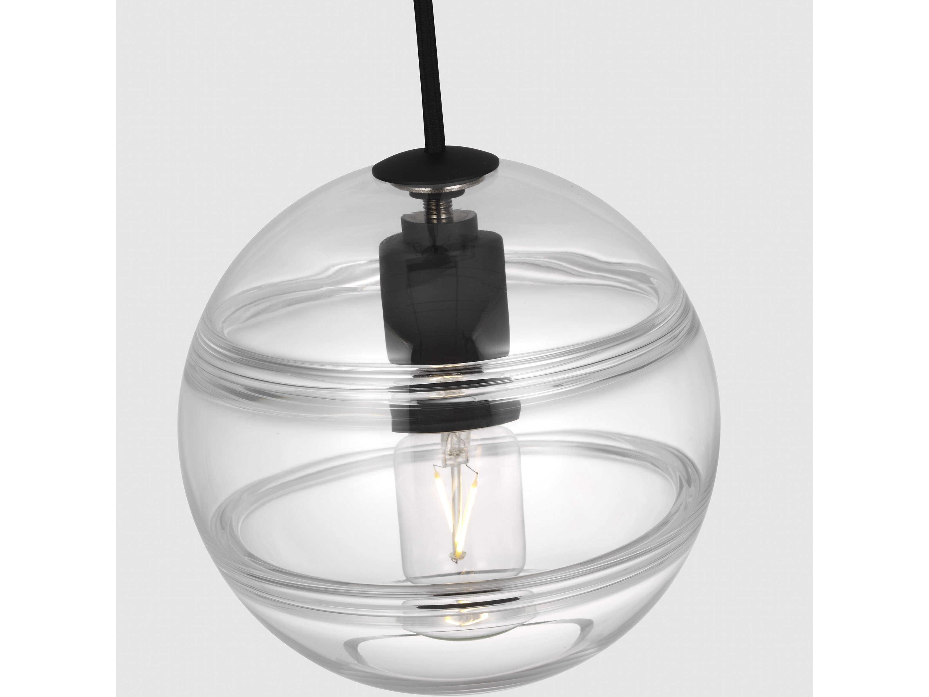 Visual Comfort Modern Sedona 1-Light White Black Globe Mini Pendant