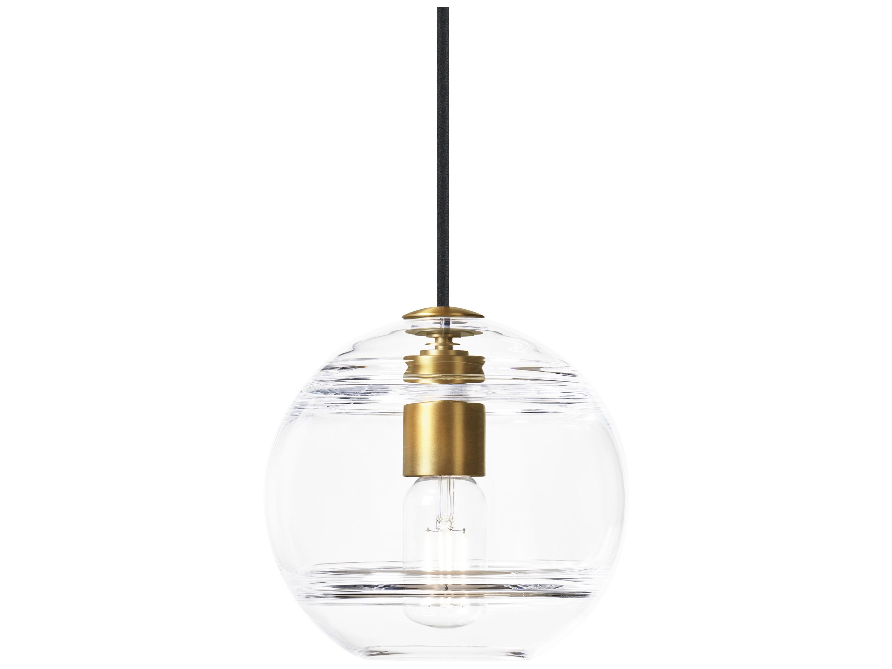 Visual Comfort Modern Sedona 1-Light Aged Brass Clear Globe Mini Pendant