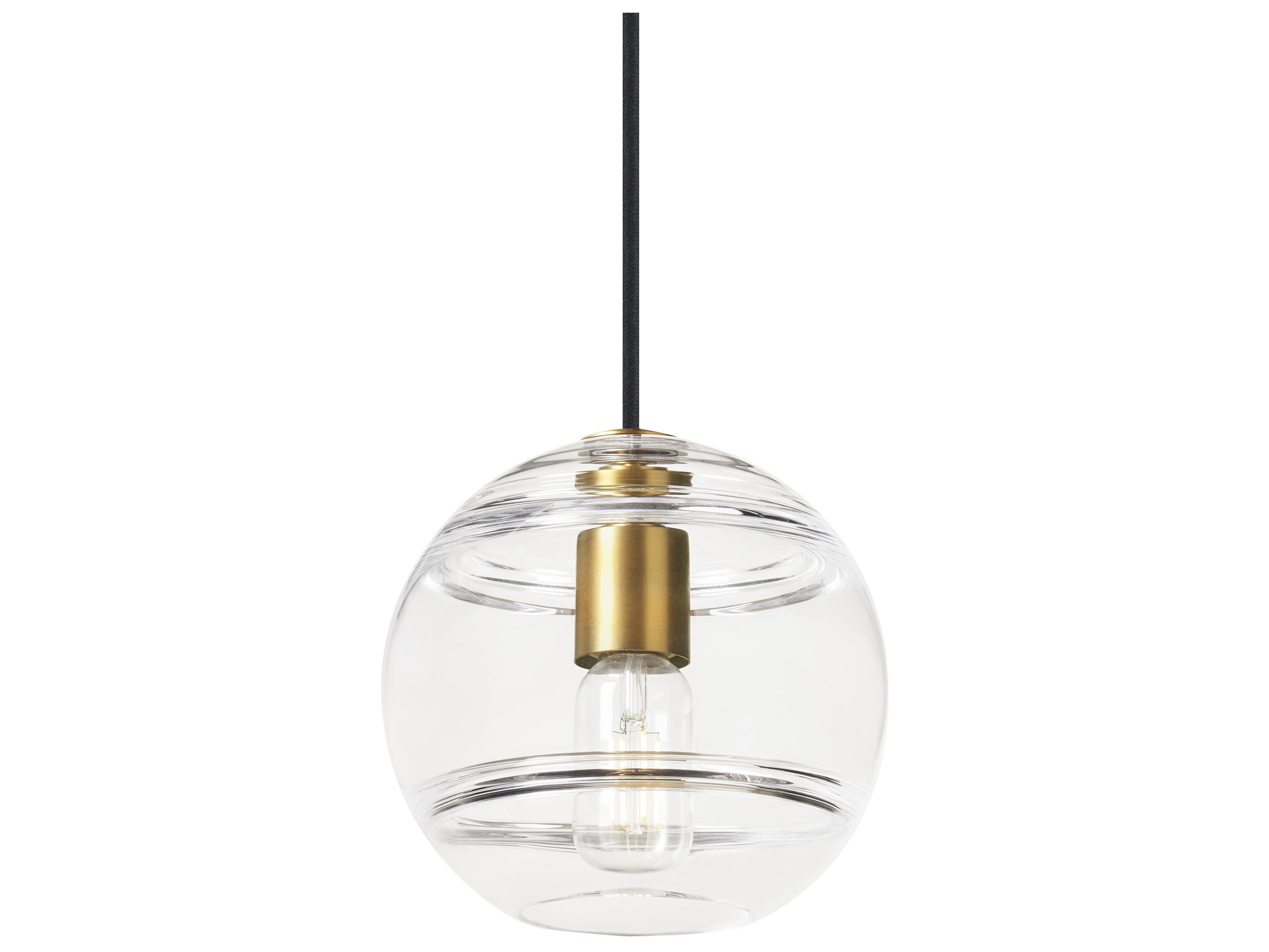 Visual Comfort Modern Sedona 1-Light Aged Brass Clear Globe Mini Pendant