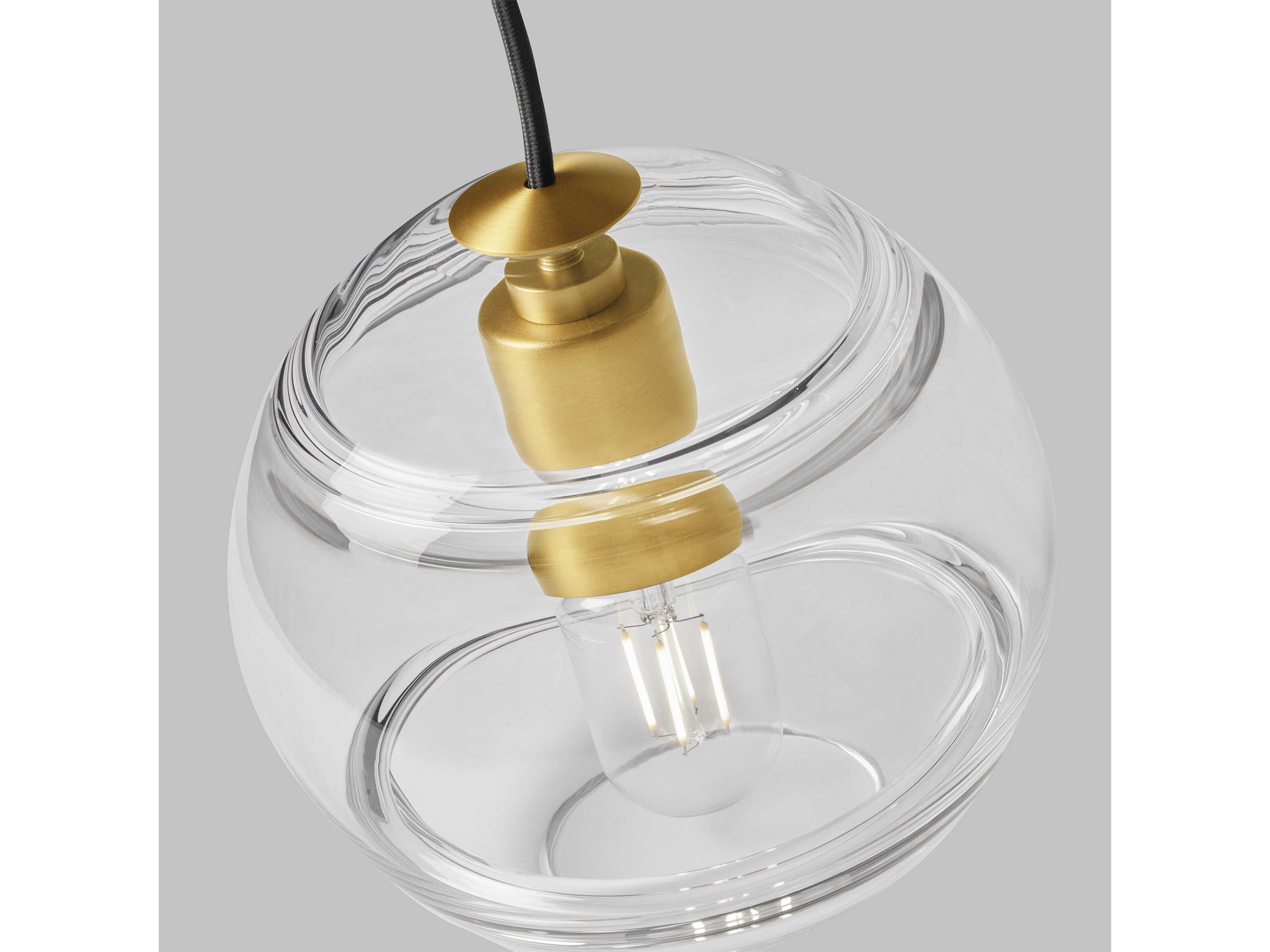 Visual Comfort Modern Sedona 1-Light Aged Brass Clear Globe Mini Pendant