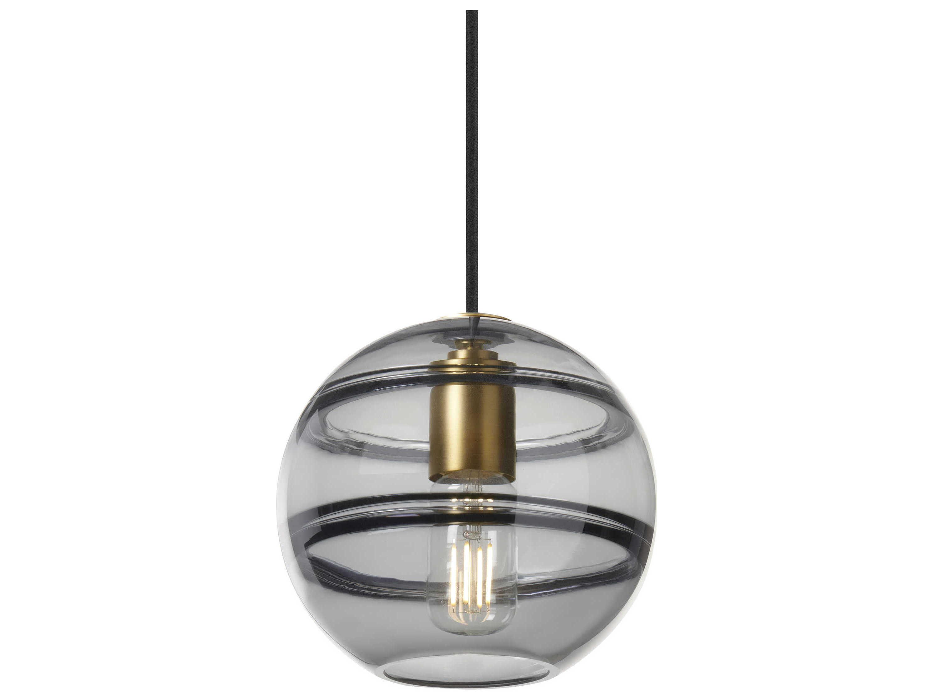 Visual Comfort Modern Sedona 1-Light Aged Brass Black Globe Mini Pendant