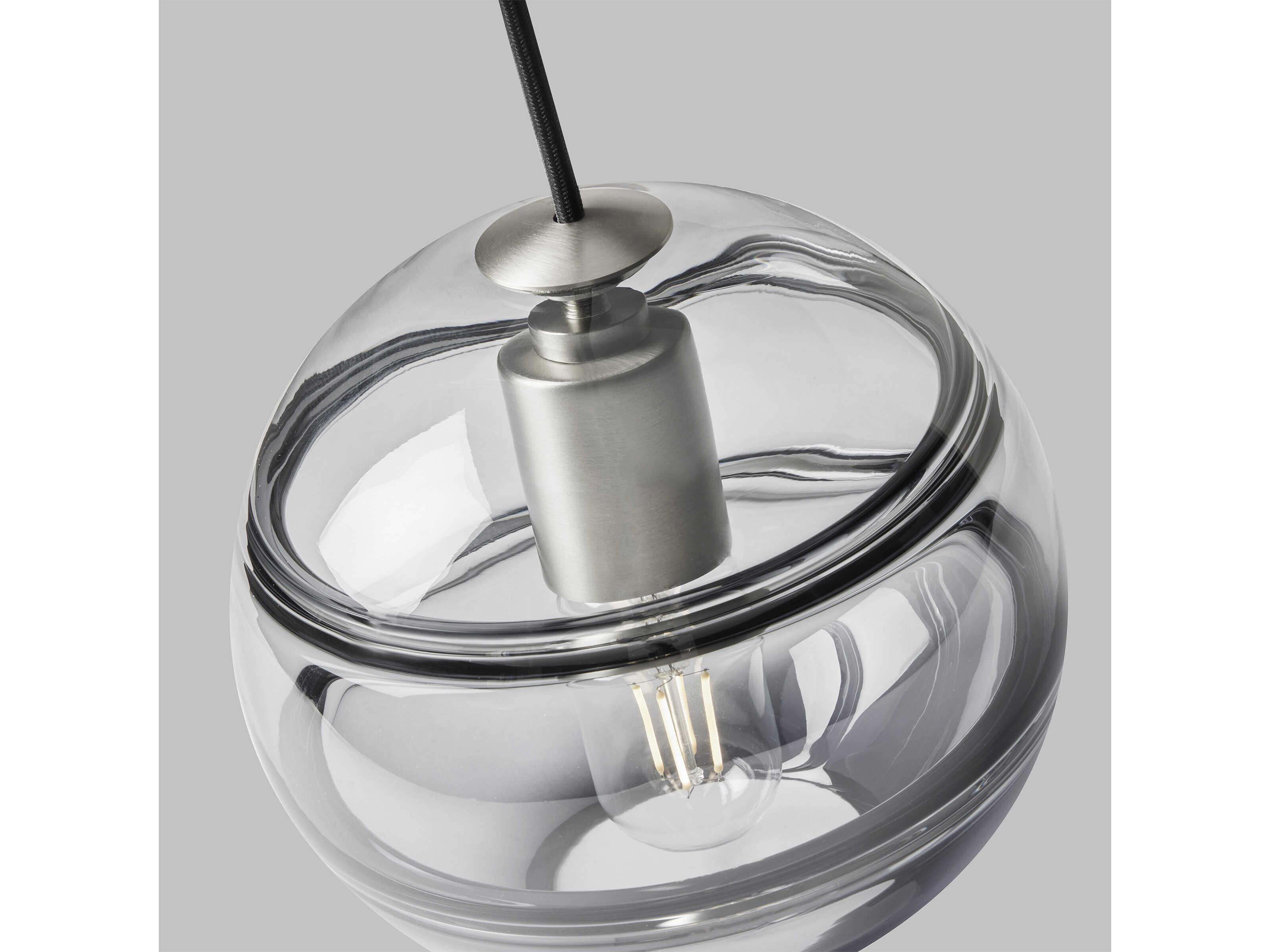 Visual Comfort Modern Sedona 1-Light Satin Nickel Black Globe Mini Pendant