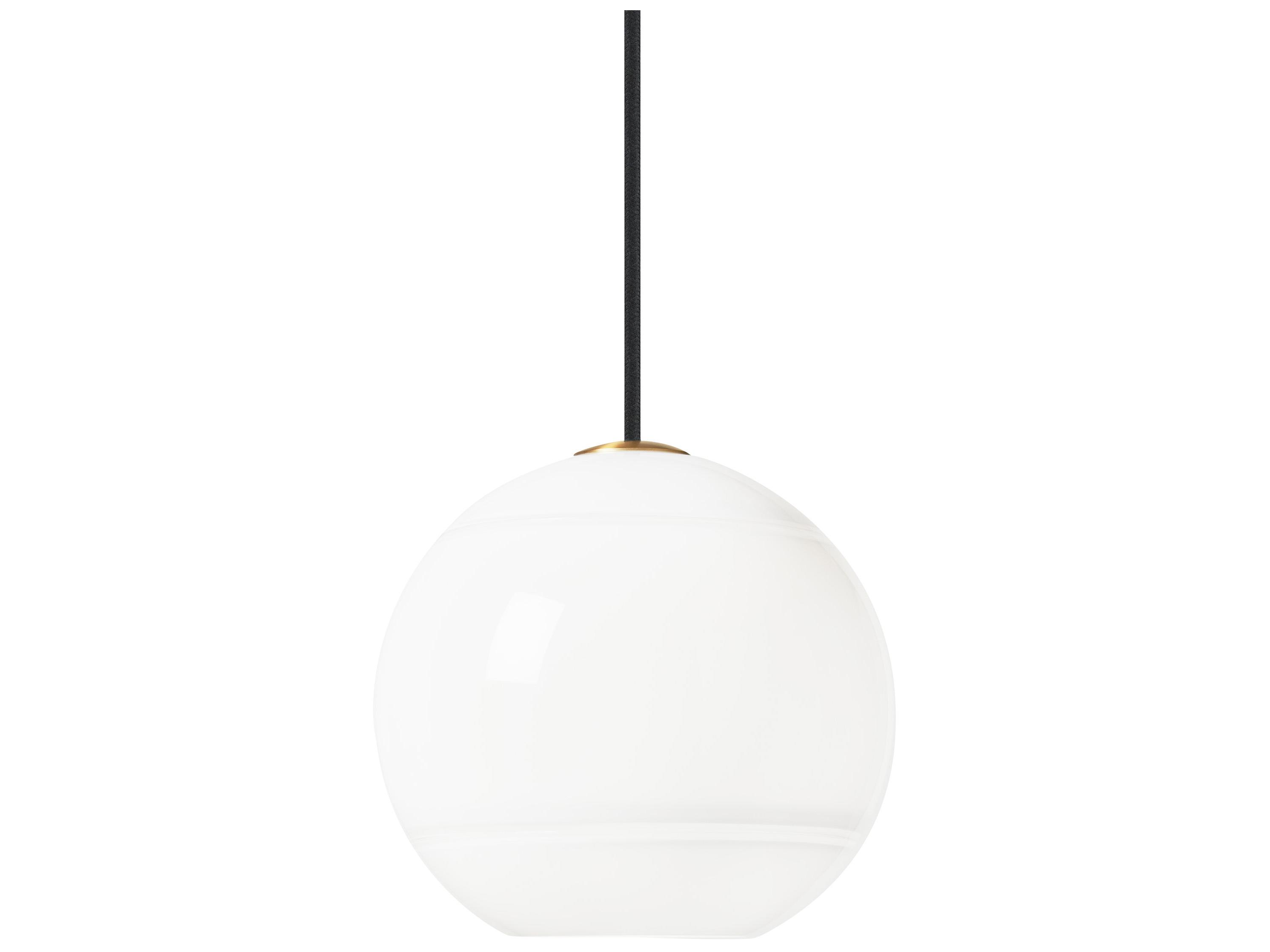 Visual Comfort Modern Sedona 1-Light Aged Brass White Globe Mini Pendant