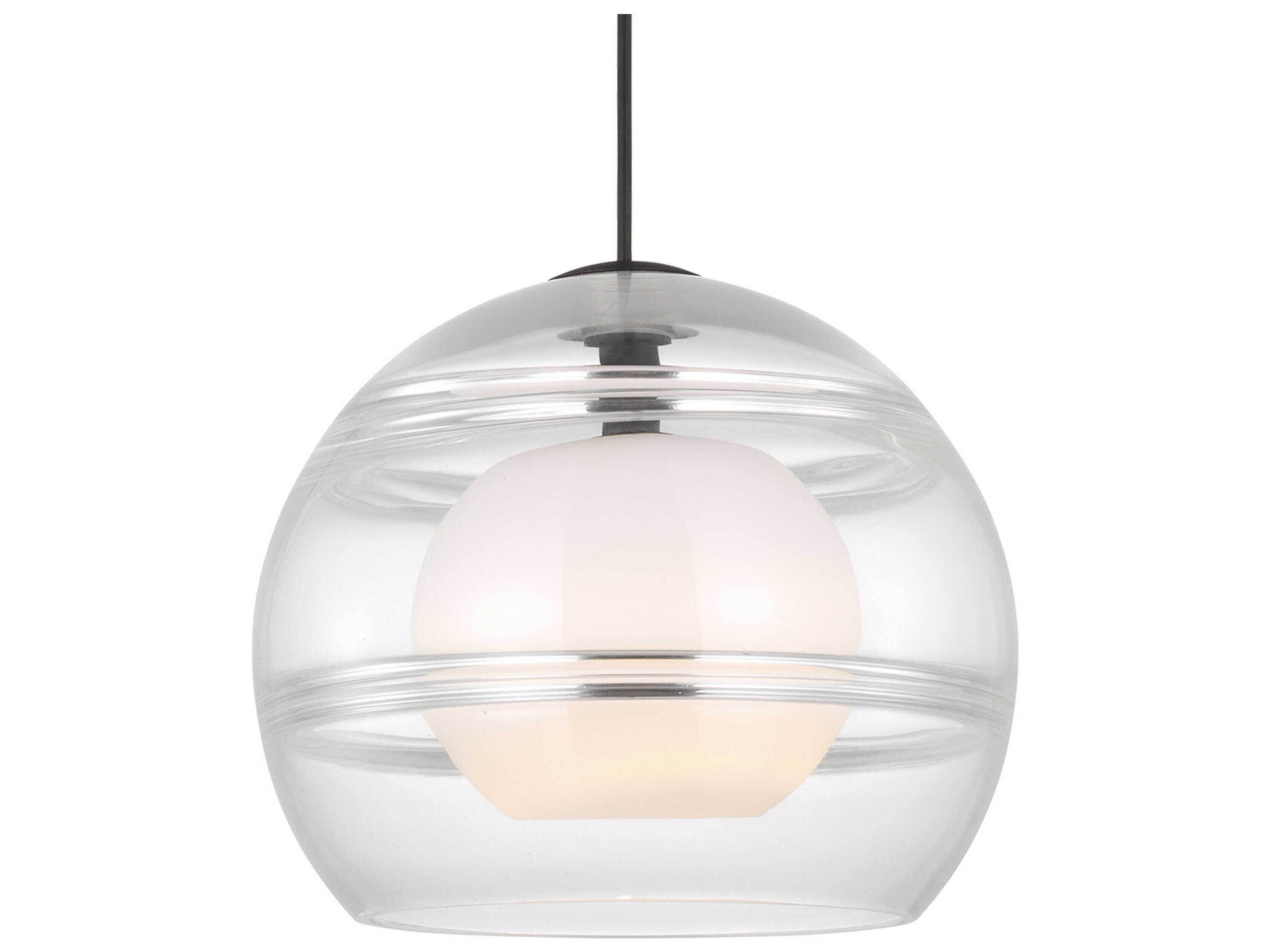 Visual Comfort Modern Sedona 1-Light White Black Globe Mini Pendant