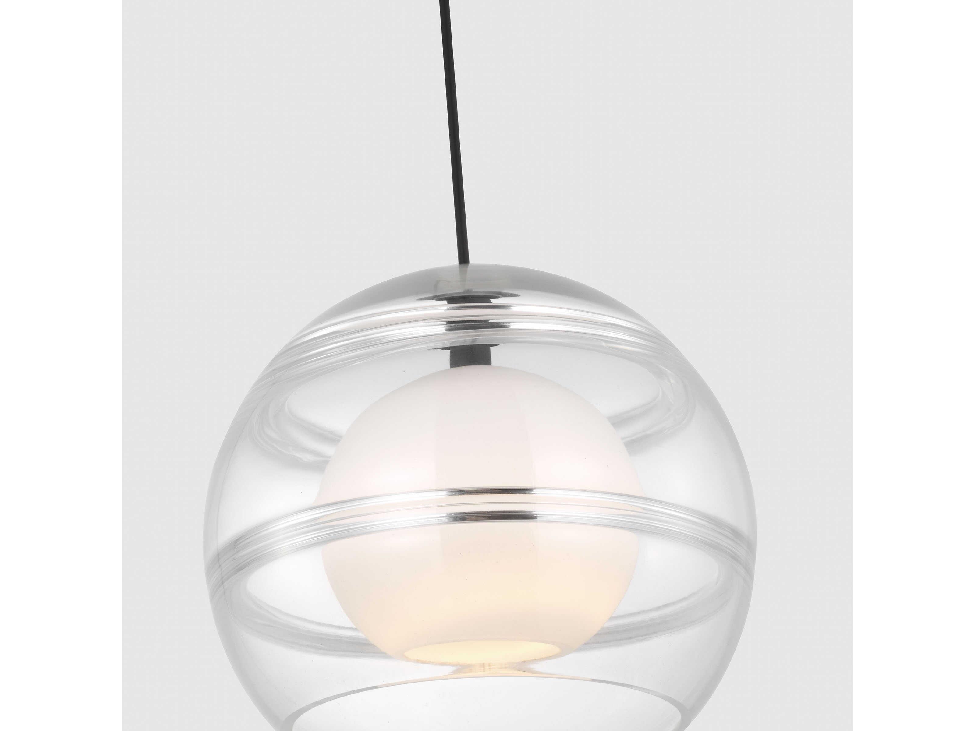 Visual Comfort Modern Sedona 1-Light White Black Globe Mini Pendant