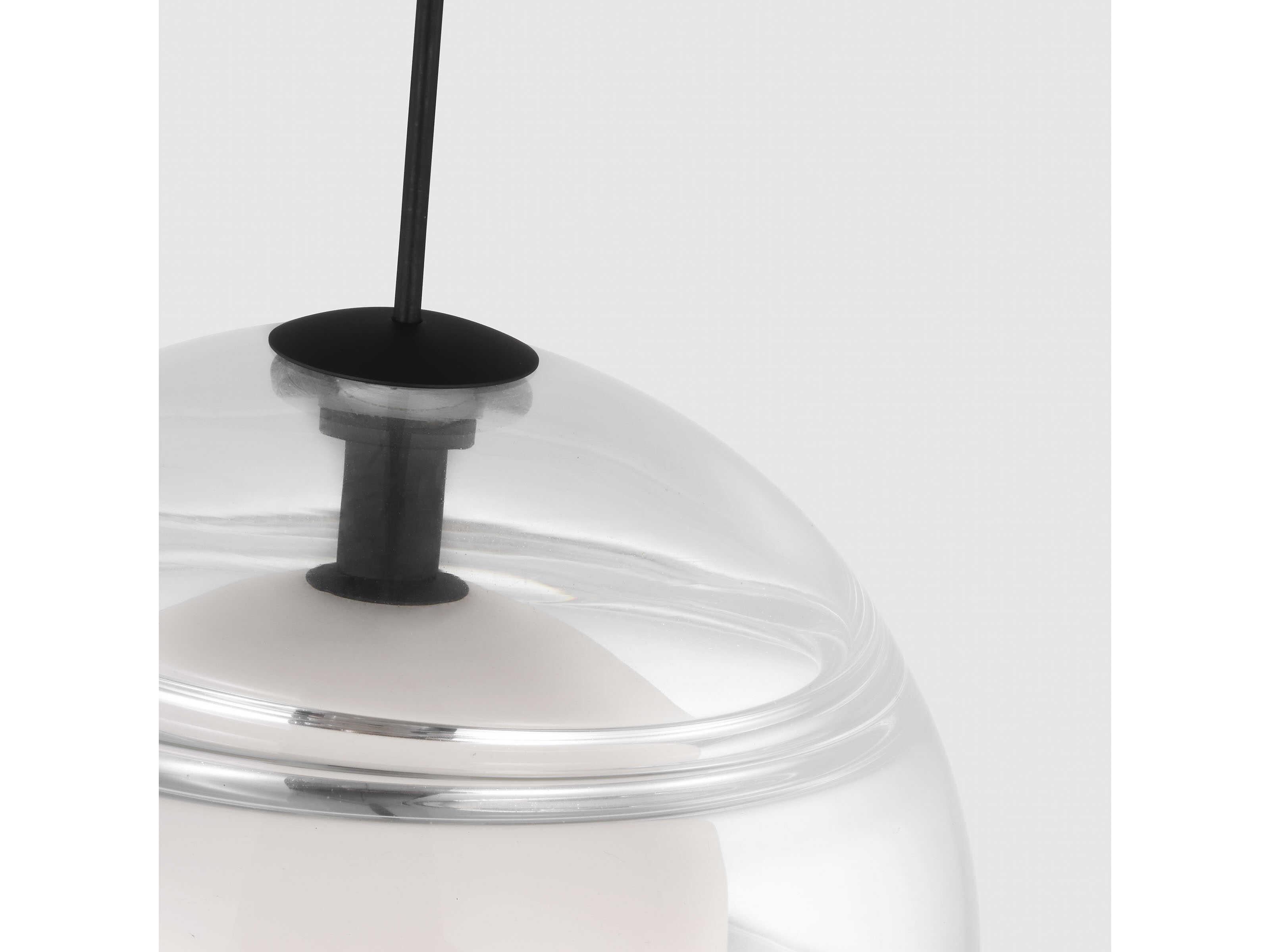 Visual Comfort Modern Sedona 1-Light White Black Globe Mini Pendant
