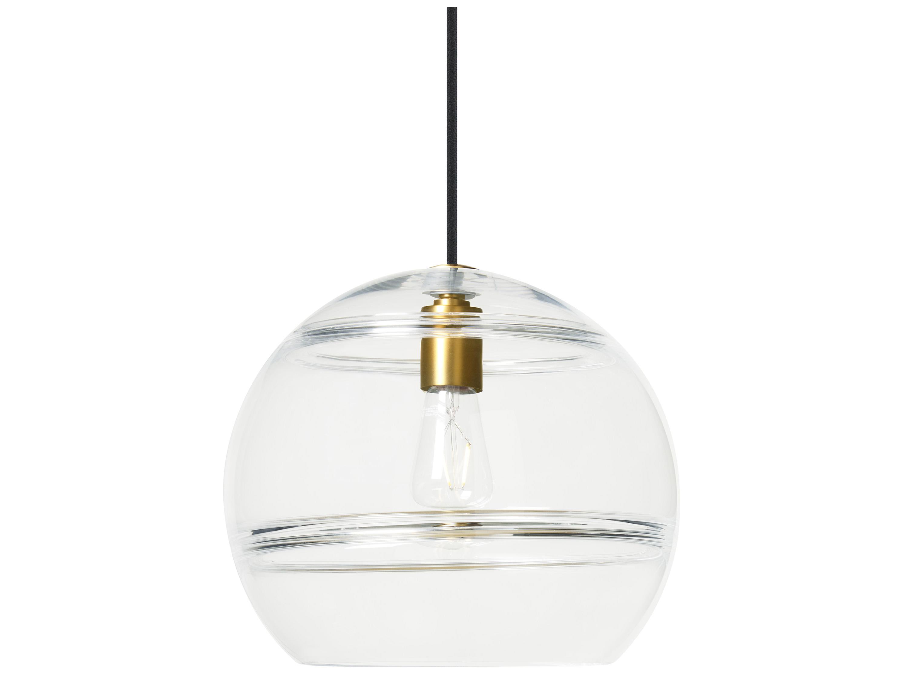Visual Comfort Modern Sedona 1-Light Aged Brass Clear Globe Mini Pendant
