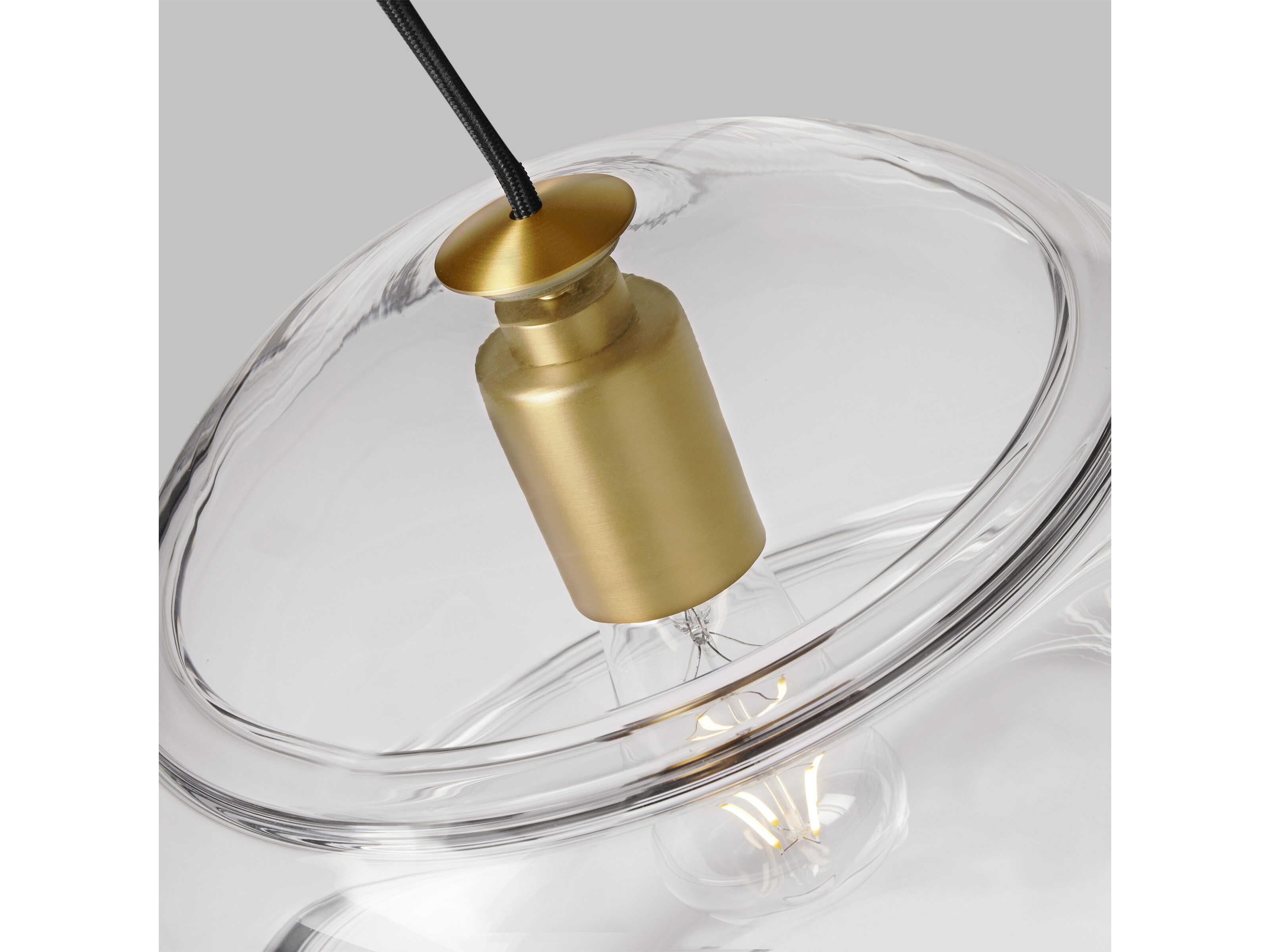 Visual Comfort Modern Sedona 1-Light Aged Brass Clear Globe Mini Pendant