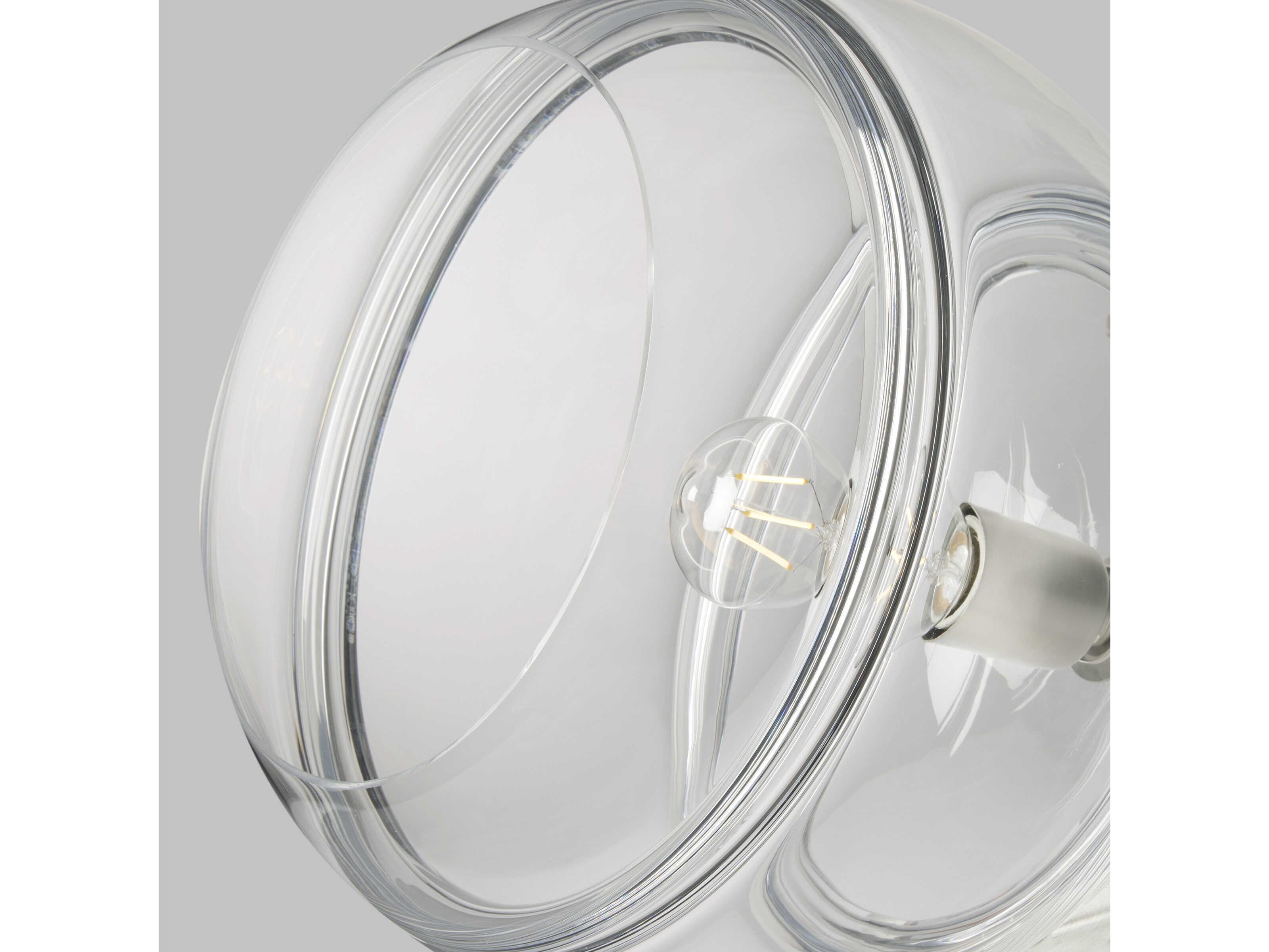 Visual Comfort Modern Sedona 1-Light Satin Nickel Clear Globe Mini Pendant