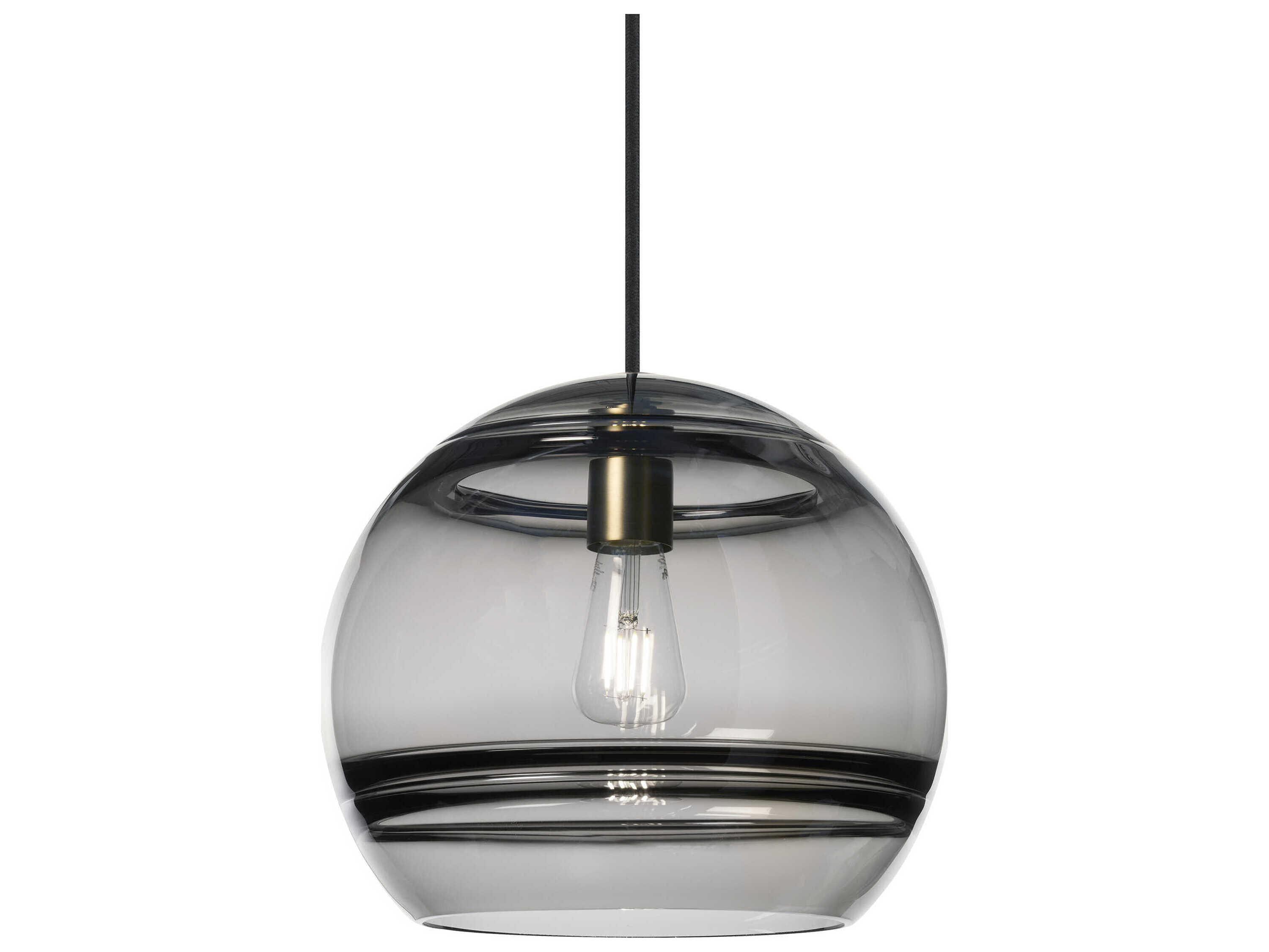 Visual Comfort Modern Sedona 1-Light Aged Brass Black Globe Mini Pendant
