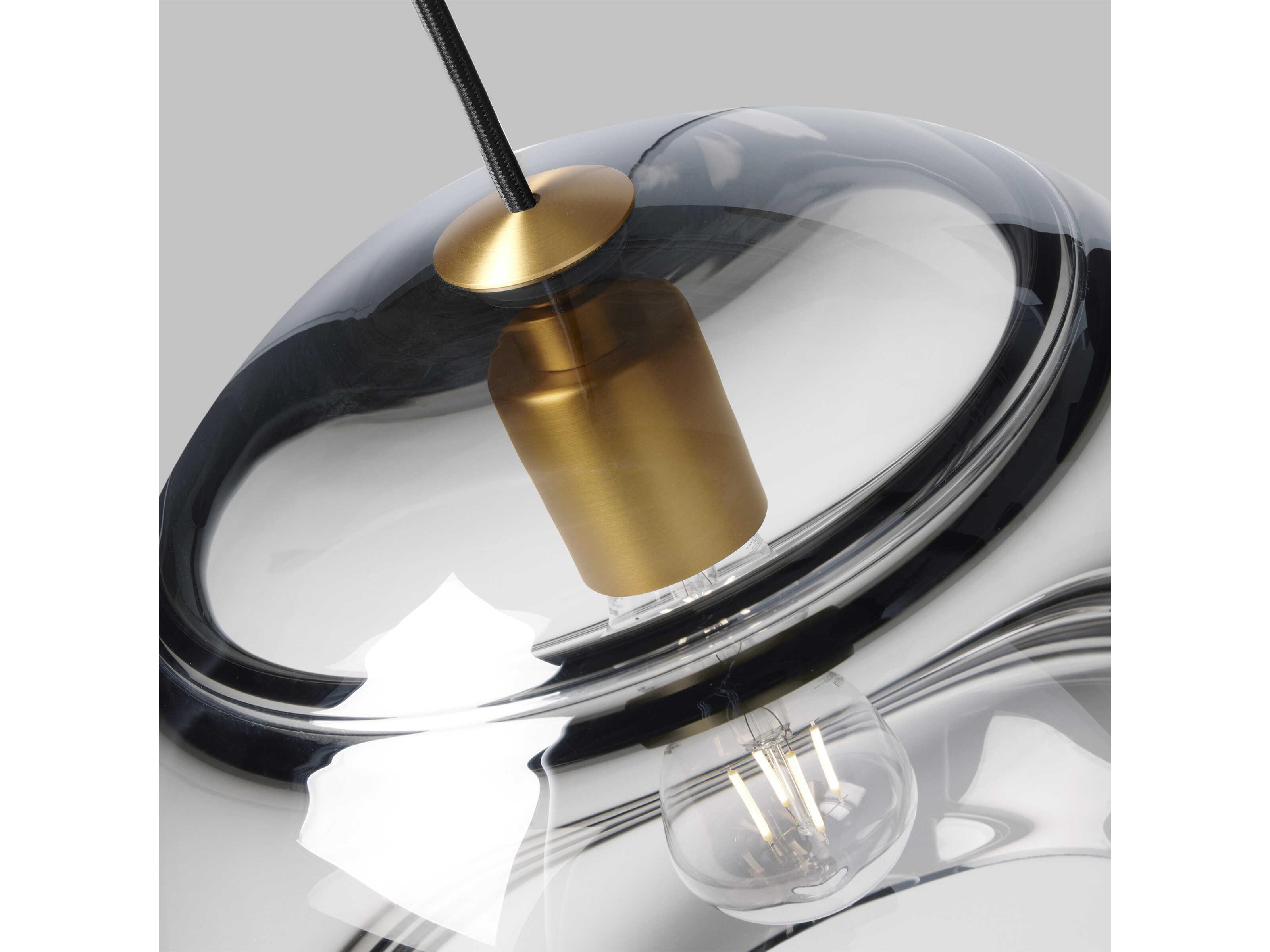 Visual Comfort Modern Sedona 1-Light Aged Brass Black Globe Mini Pendant