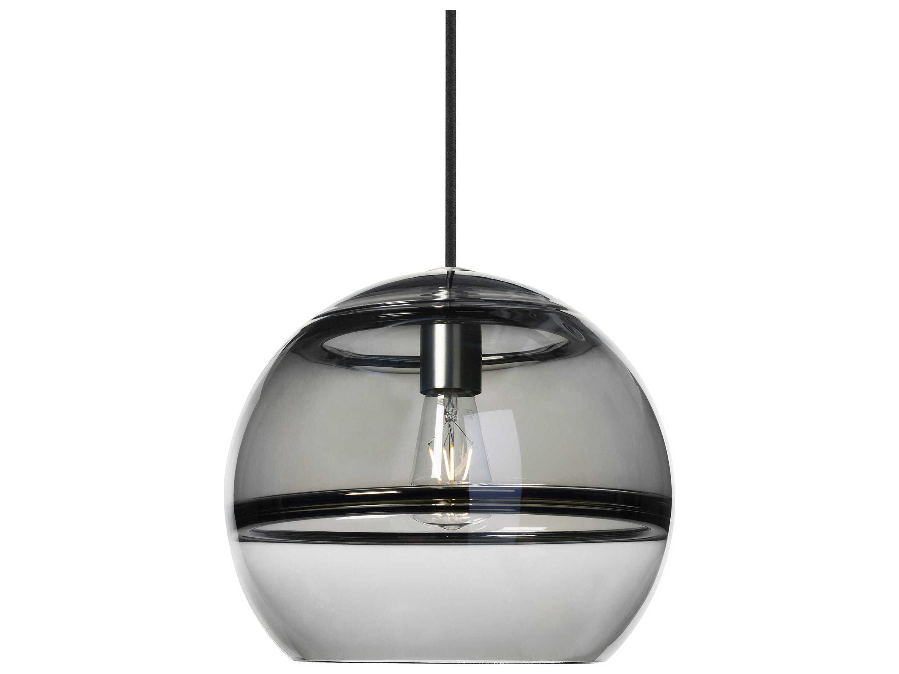 Visual Comfort Modern Sedona 1-Light Satin Nickel Black Globe Mini Pendant