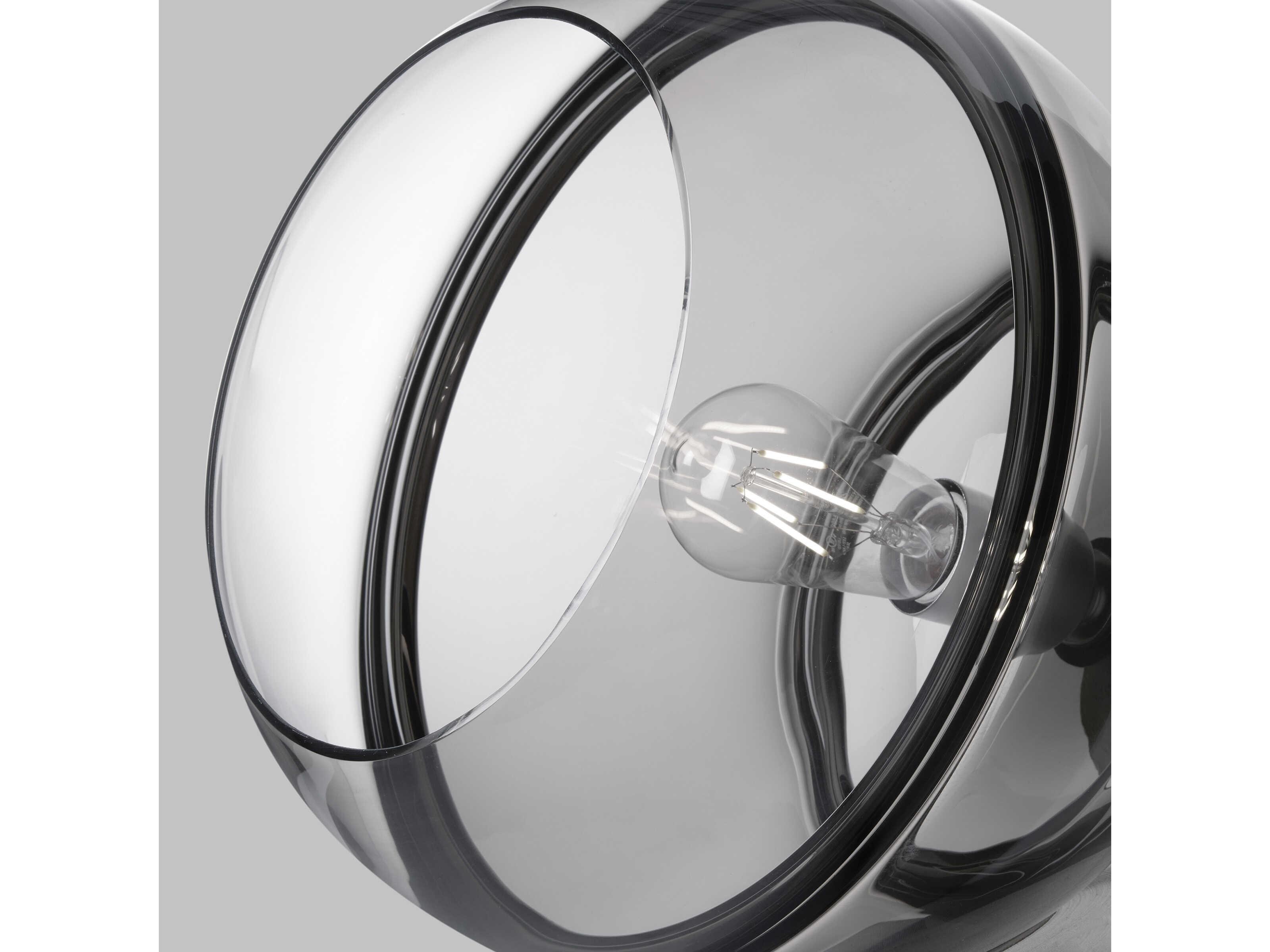 Visual Comfort Modern Sedona 1-Light Satin Nickel Black Globe Mini Pendant