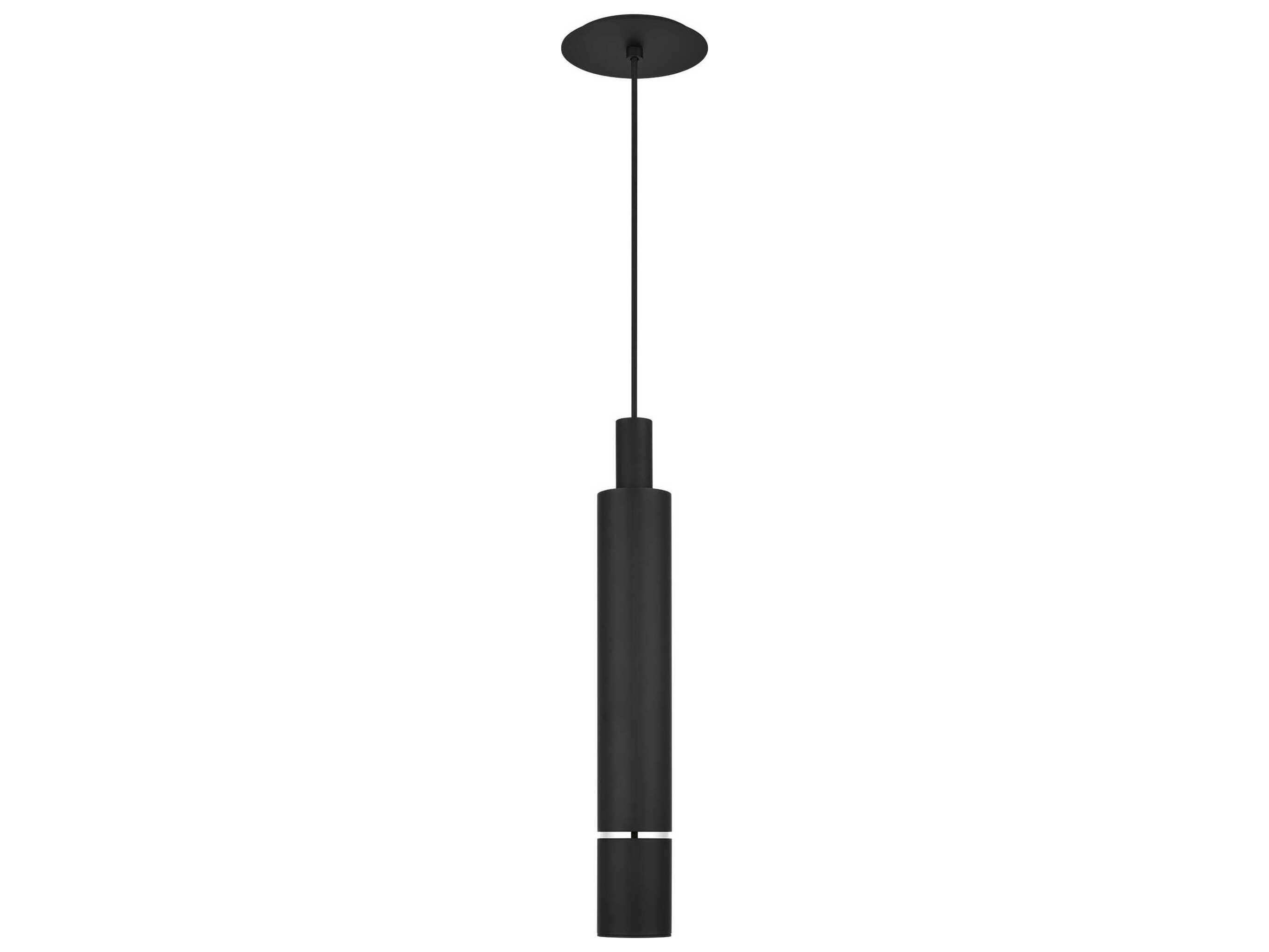 Visual Comfort Modern Sottile 1-Light Nightshade Black Cylinder Mini Pendant