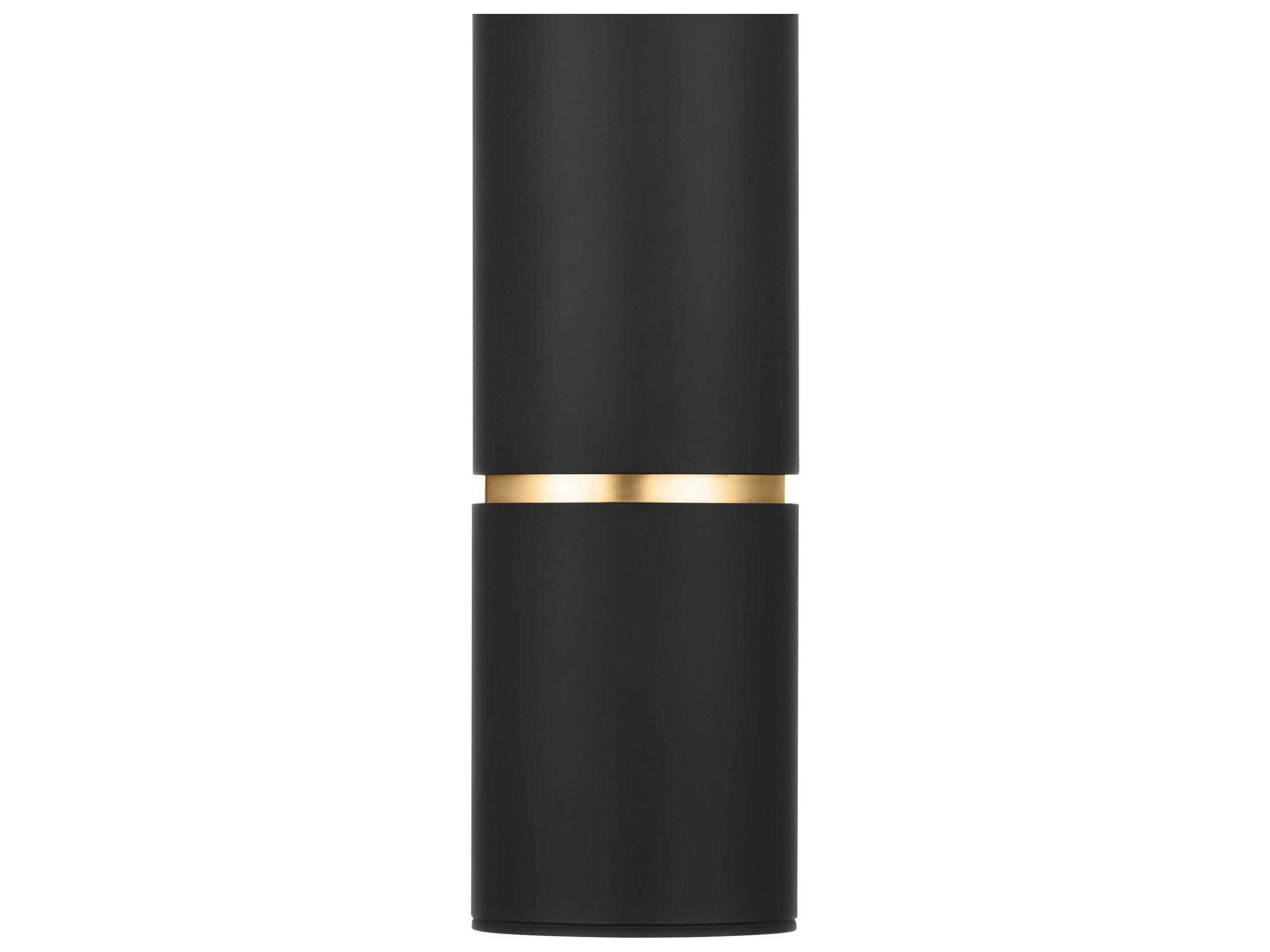 Visual Comfort Modern Sottile 1-Light Nightshade Black Cylinder Mini Pendant