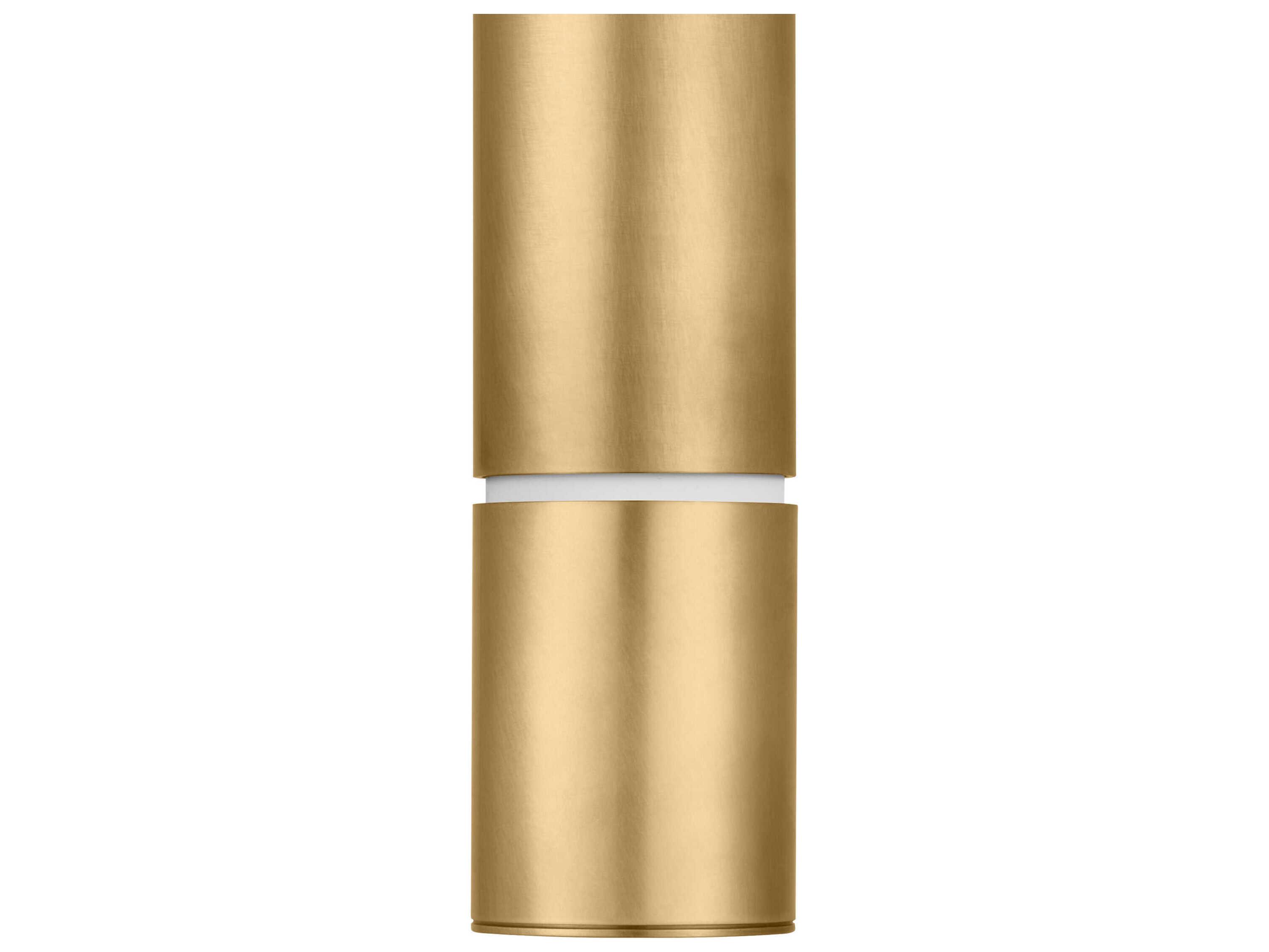 Visual Comfort Modern Sottile 1-Light Natural Brass Cylinder Mini Pendant