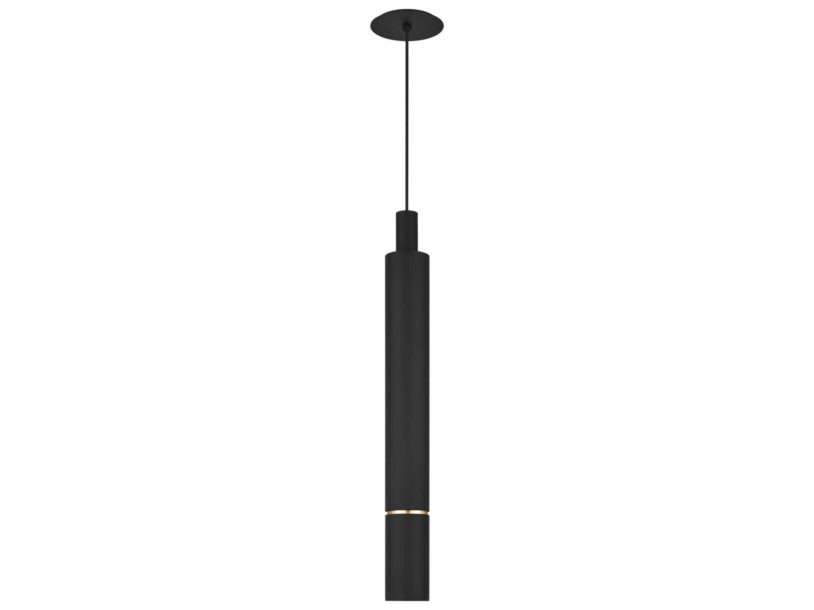 Visual Comfort Modern Sottile 1-Light Nightshade Black Cylinder Mini Pendant