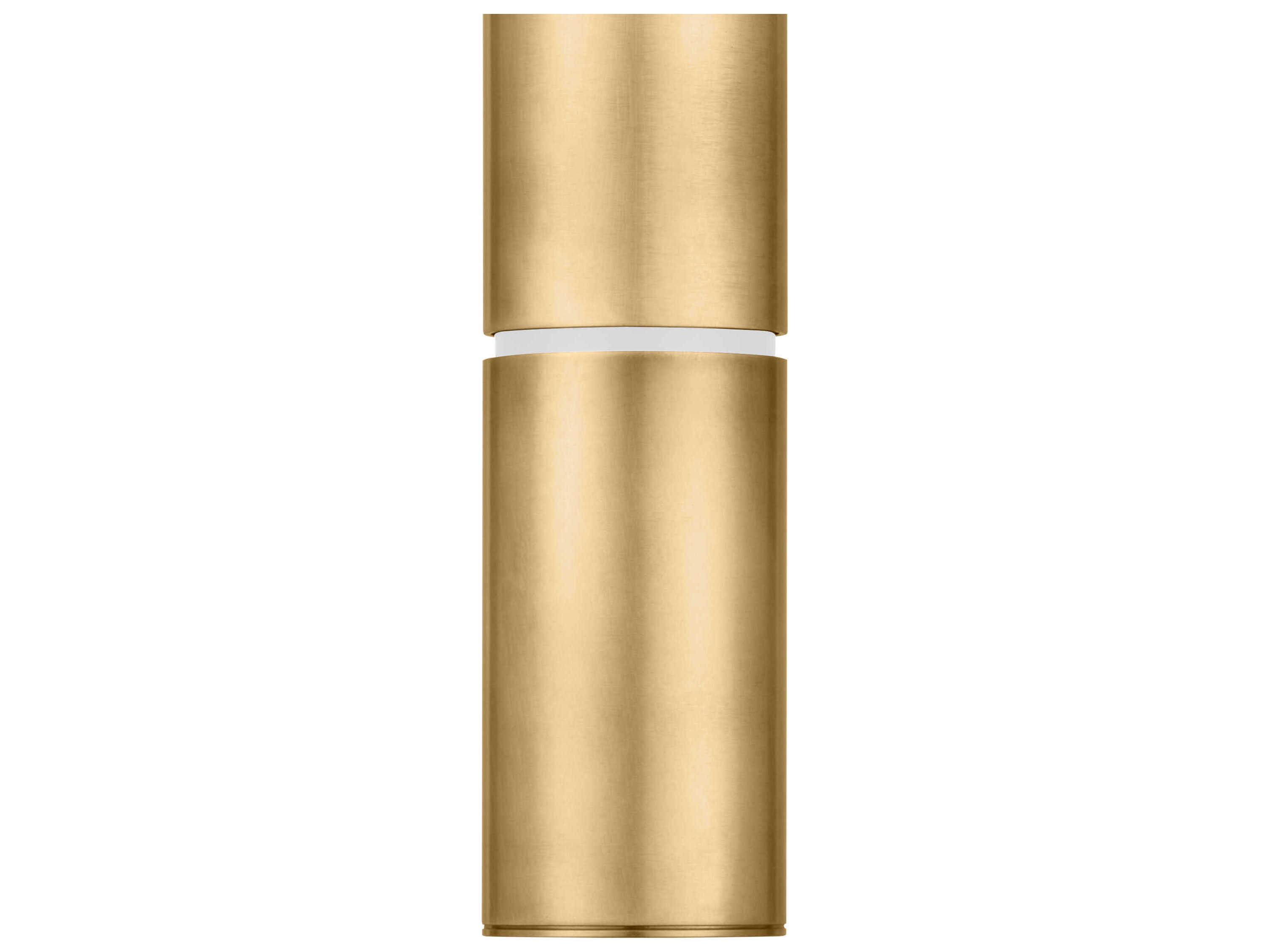 Visual Comfort Modern Sottile 1-Light Natural Brass Cylinder Mini Pendant