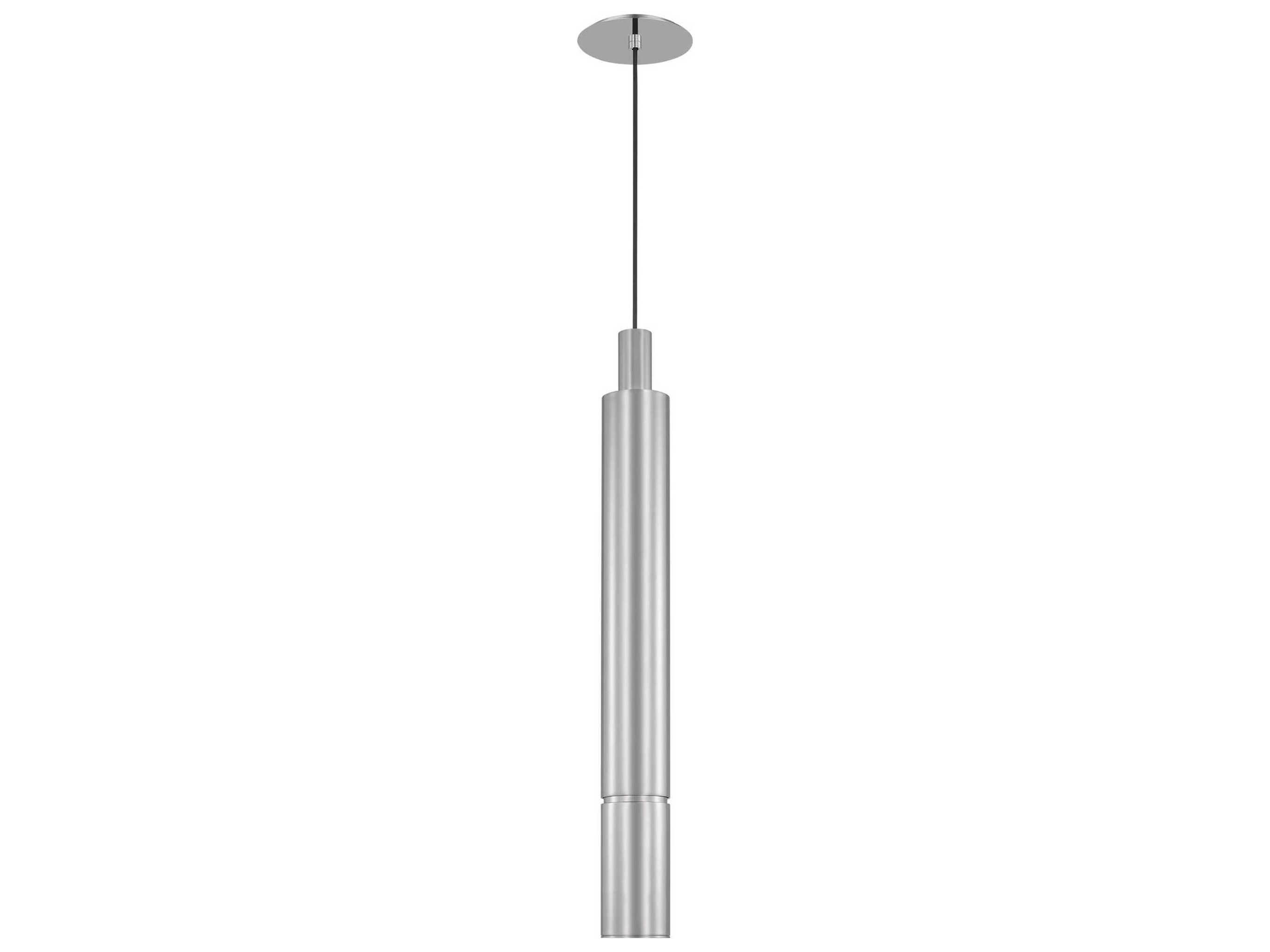 Visual Comfort Modern Sottile 1-Light Polished Stainless Steel Cylinder Mini Pendant