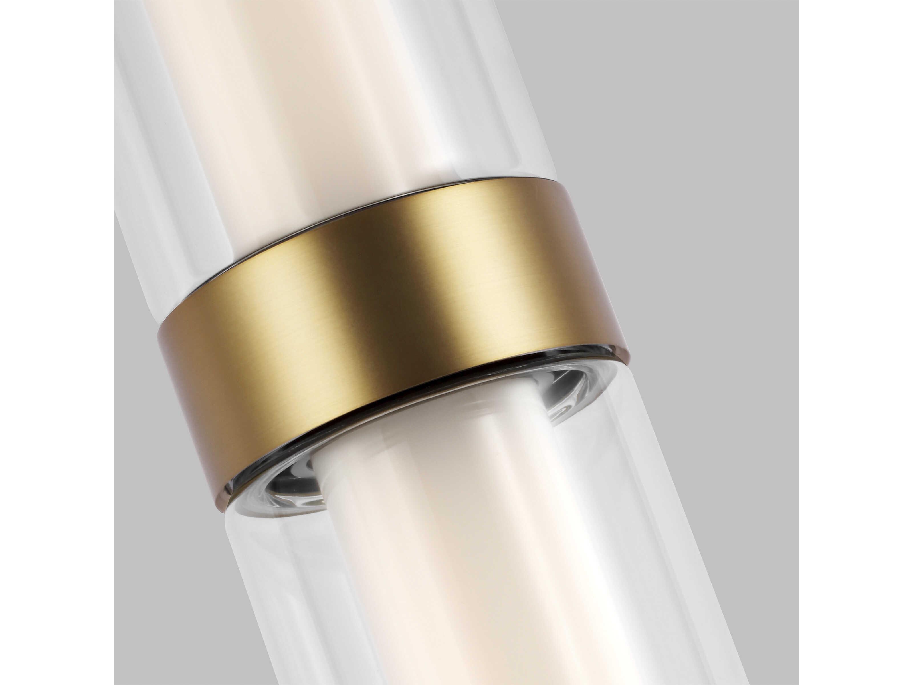 Visual Comfort Modern Wit 1-Light Aged Brass Cylinder Linear Mini Pendant