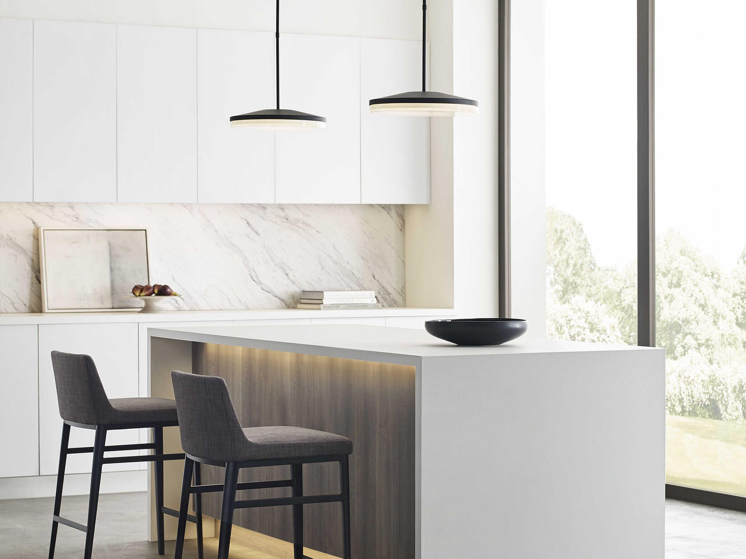 Visual Comfort Modern Wyatt 1-Light Nightshade Black Round Pendant