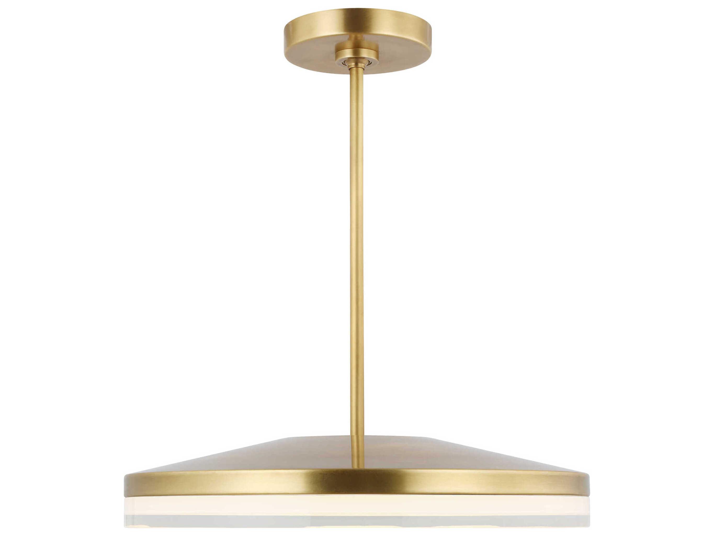 Visual Comfort Modern Wyatt 1-Light Natural Brass Round Pendant