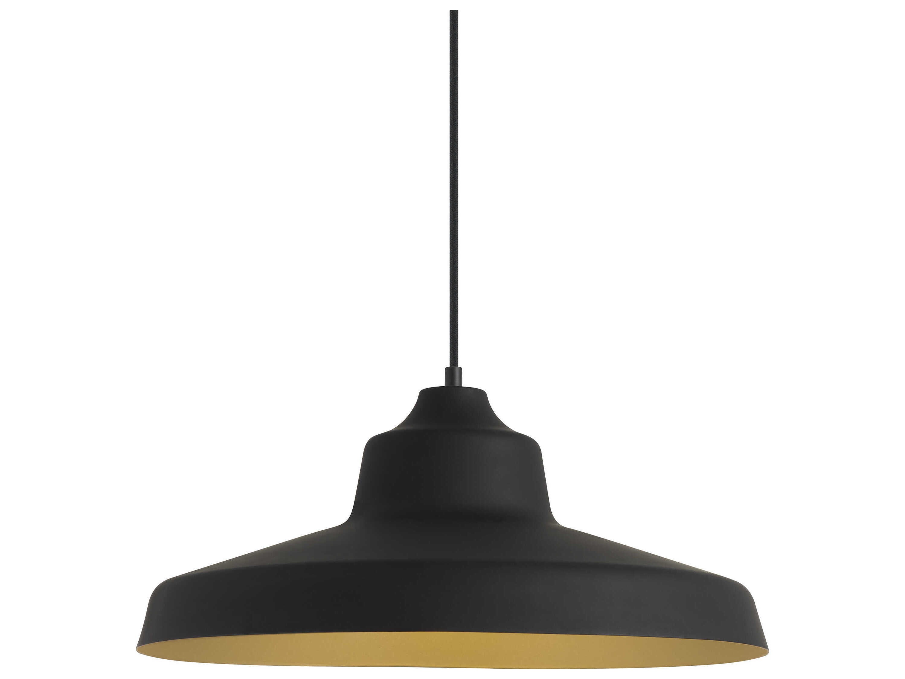 Visual Comfort Modern Zevo 1-Light Black Gold Pendant