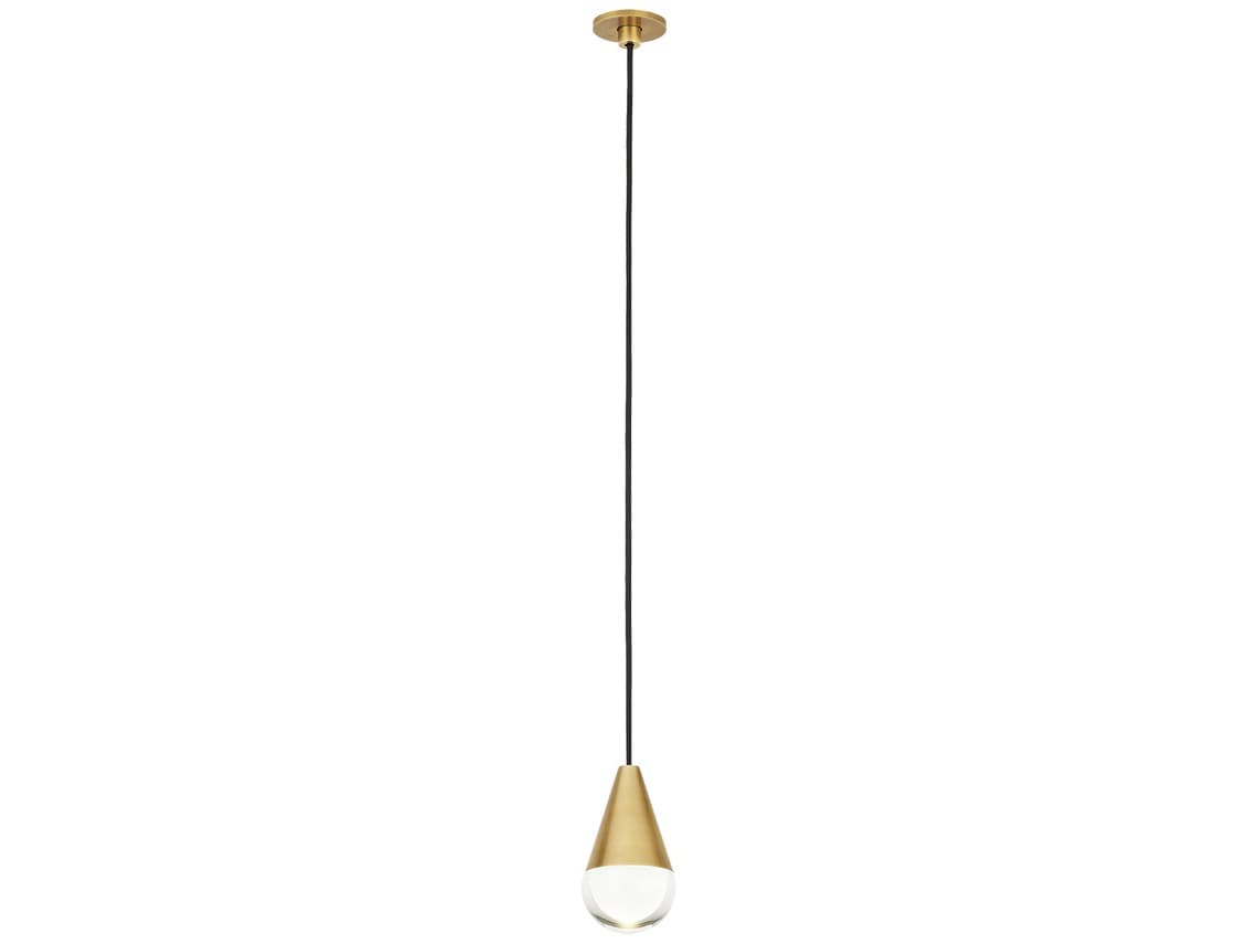 Visual Comfort Modern Cupola 1-Light Natural Brass Mini Pendant
