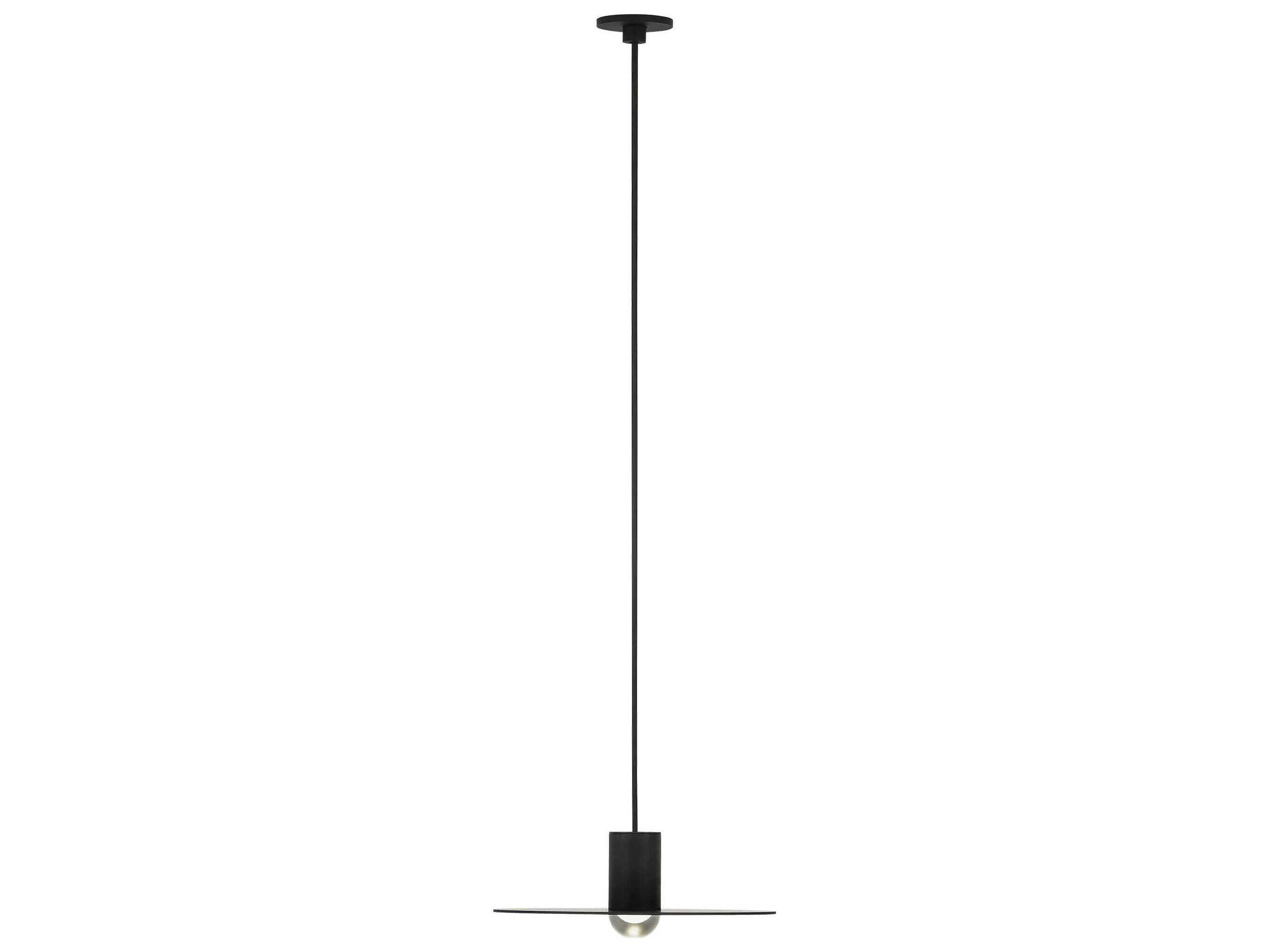 Visual Comfort Modern Eaves 1-Light Nightshade Black Mini Pendant