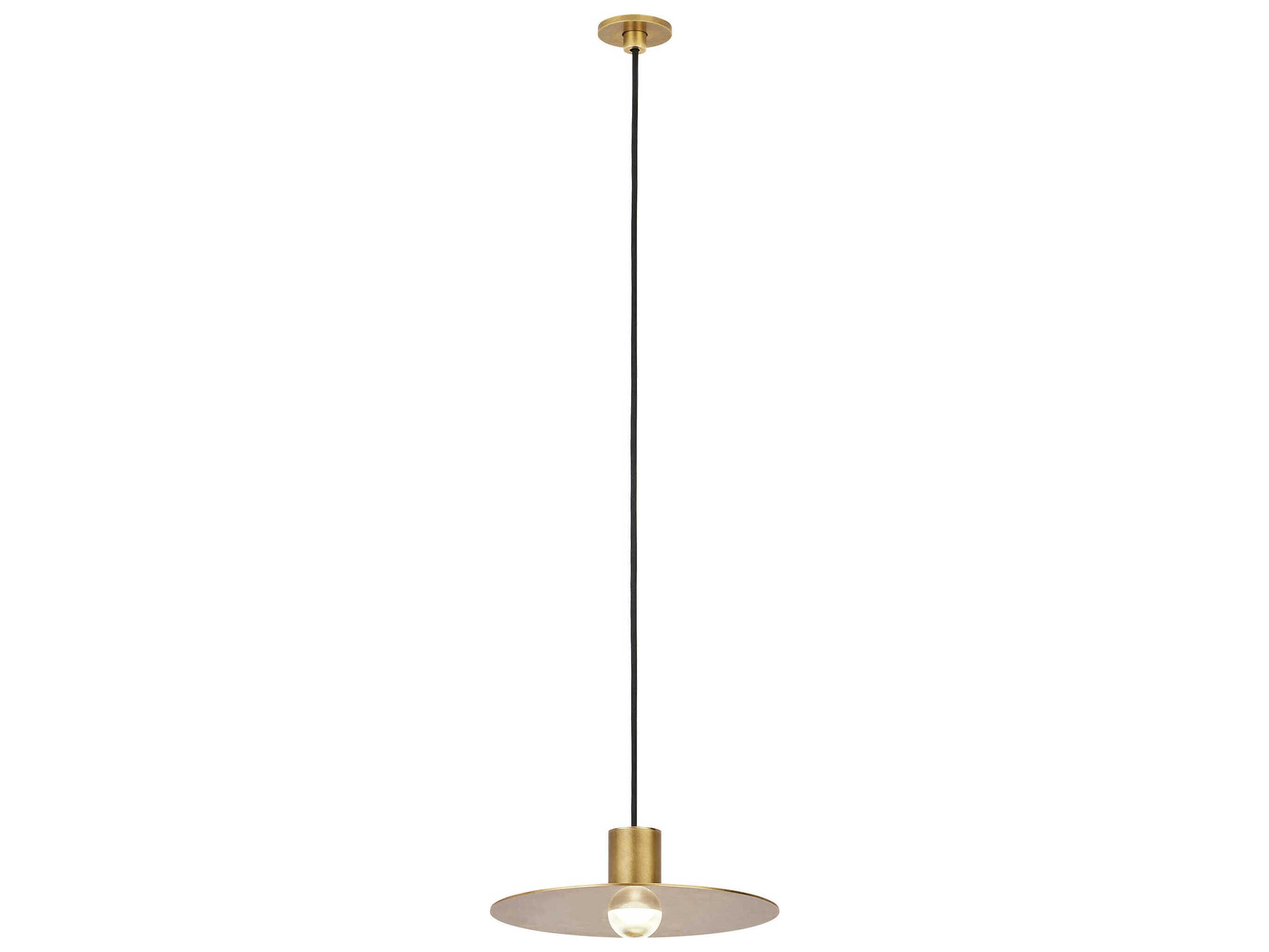 Visual Comfort Modern Eaves 1-Light Natural Brass Mini Pendant