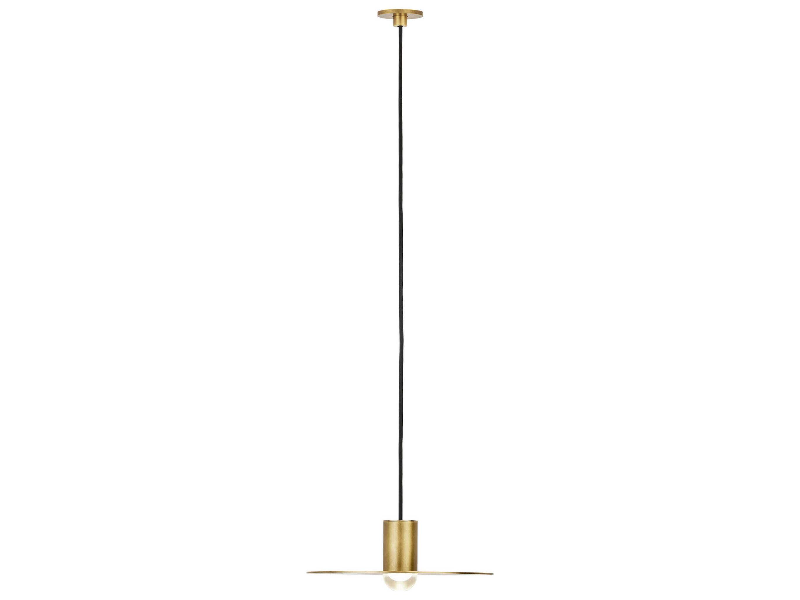 Visual Comfort Modern Eaves 1-Light Natural Brass Mini Pendant