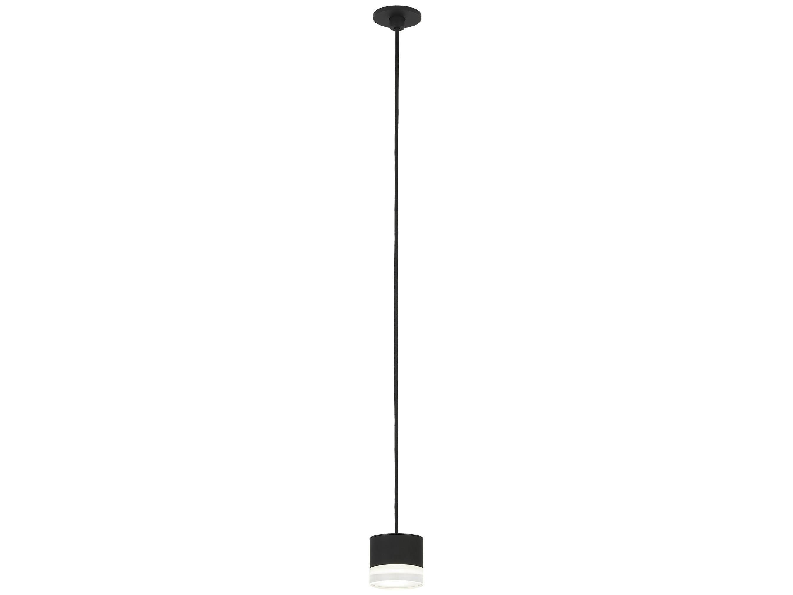 Visual Comfort Modern Gable 1-Light Nightshade Black Round Mini Pendant