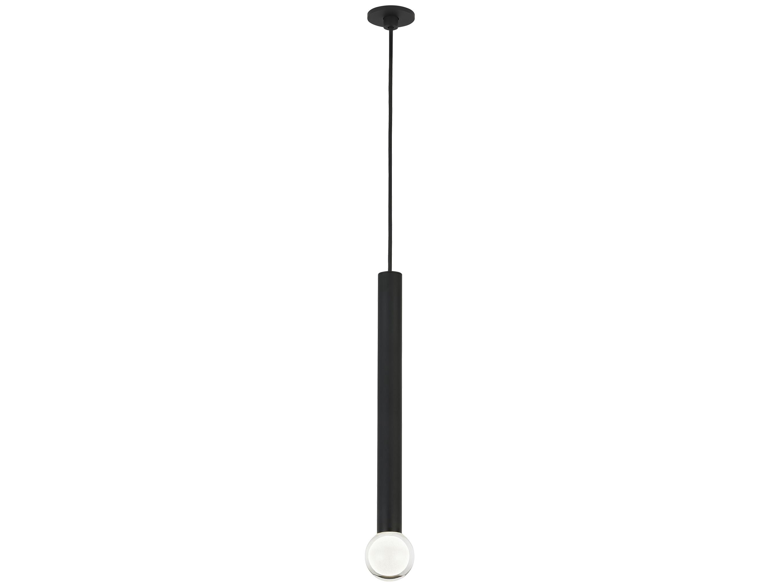 Visual Comfort Modern Guyed 1-Light Nightshade Black Linear Mini Pendant