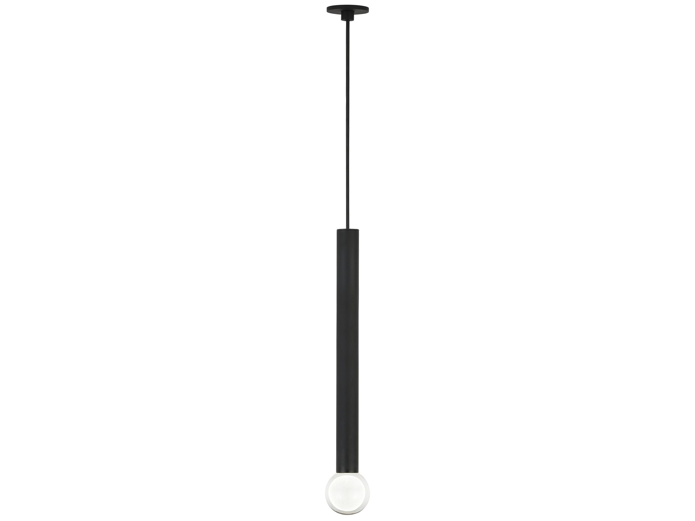 Visual Comfort Modern Guyed 1-Light Nightshade Black Linear Mini Pendant