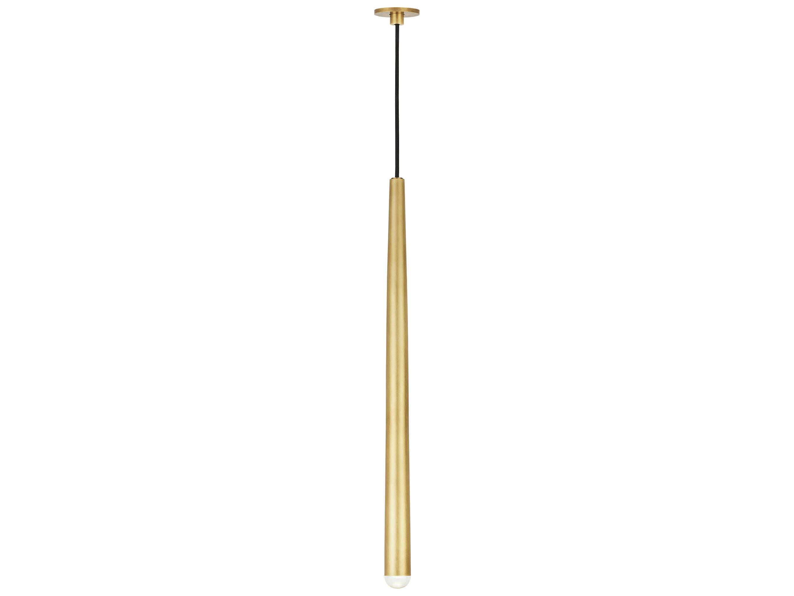 Visual Comfort Modern Pylon 1-Light Natural Brass Linear Mini Pendant