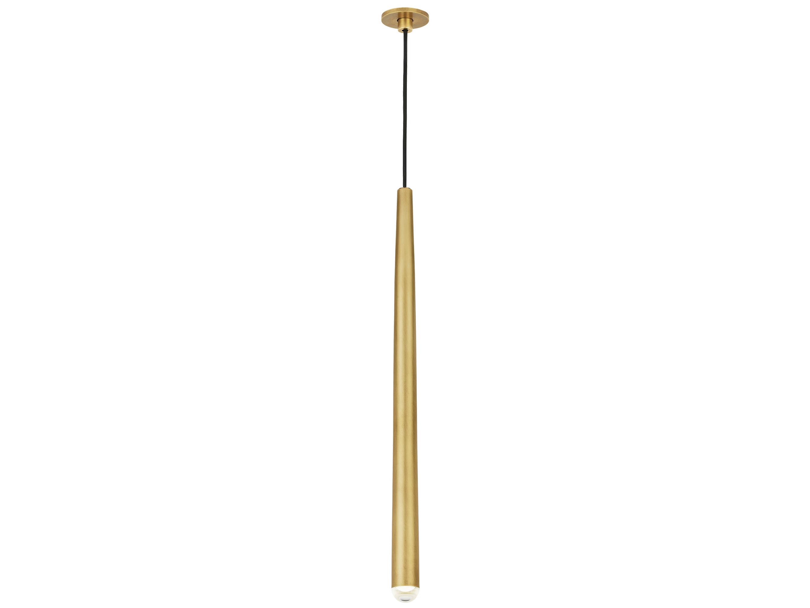 Visual Comfort Modern Pylon 1-Light Natural Brass Linear Mini Pendant