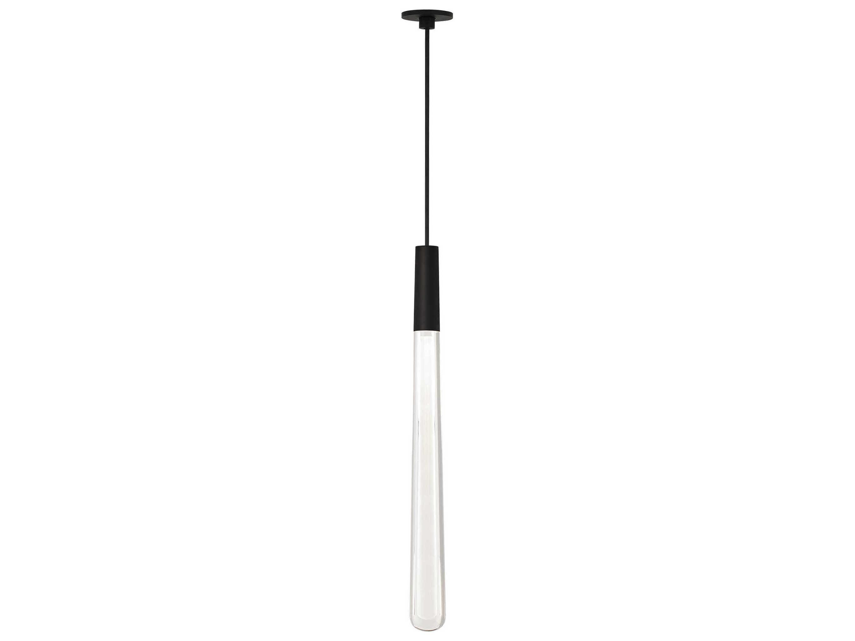 Visual Comfort Modern Pylon 1-Light Nightshade Black Linear Mini Pendant