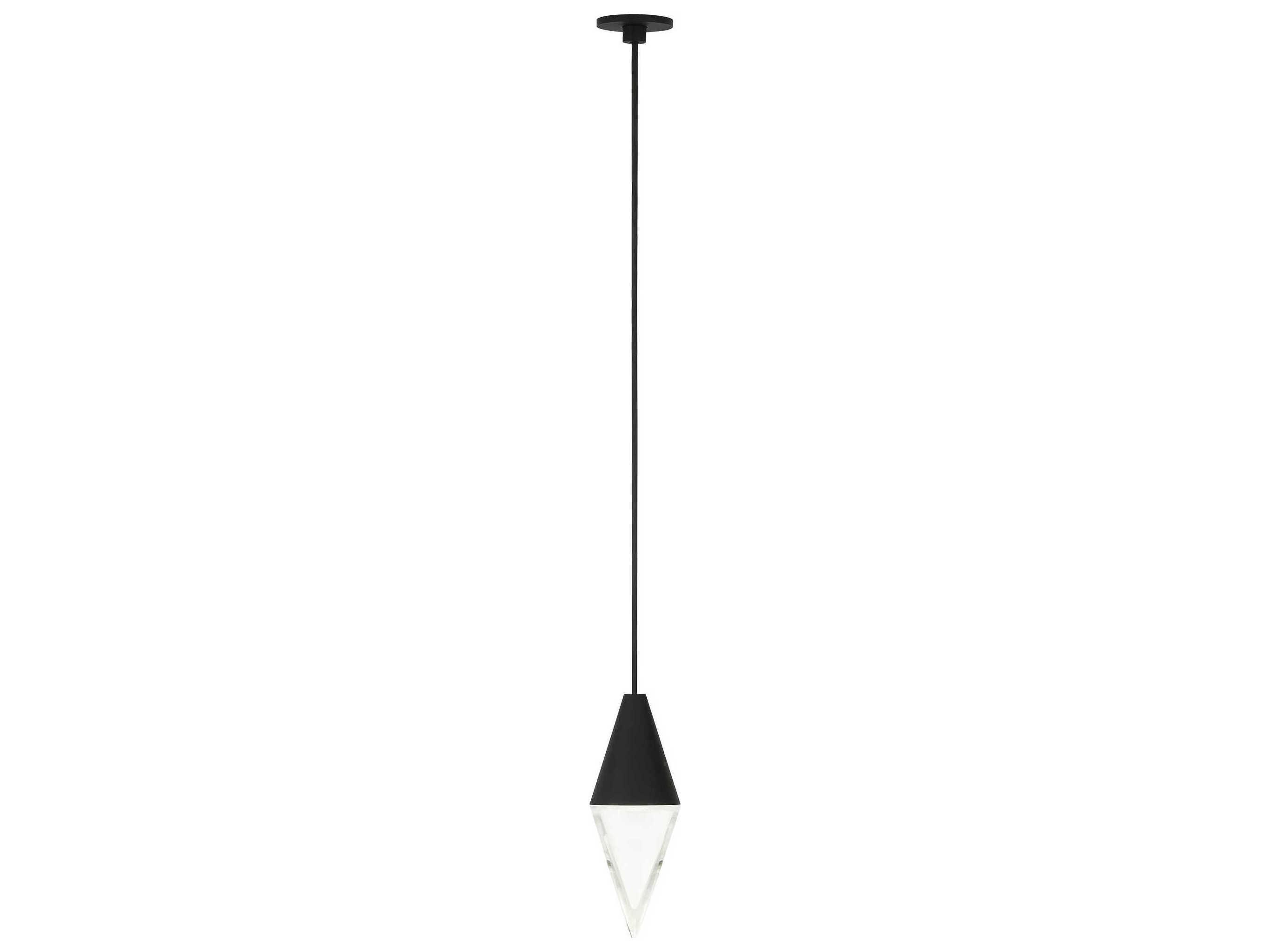 Visual Comfort Modern Turret 1-Light Nightshade Black Mini Pendant