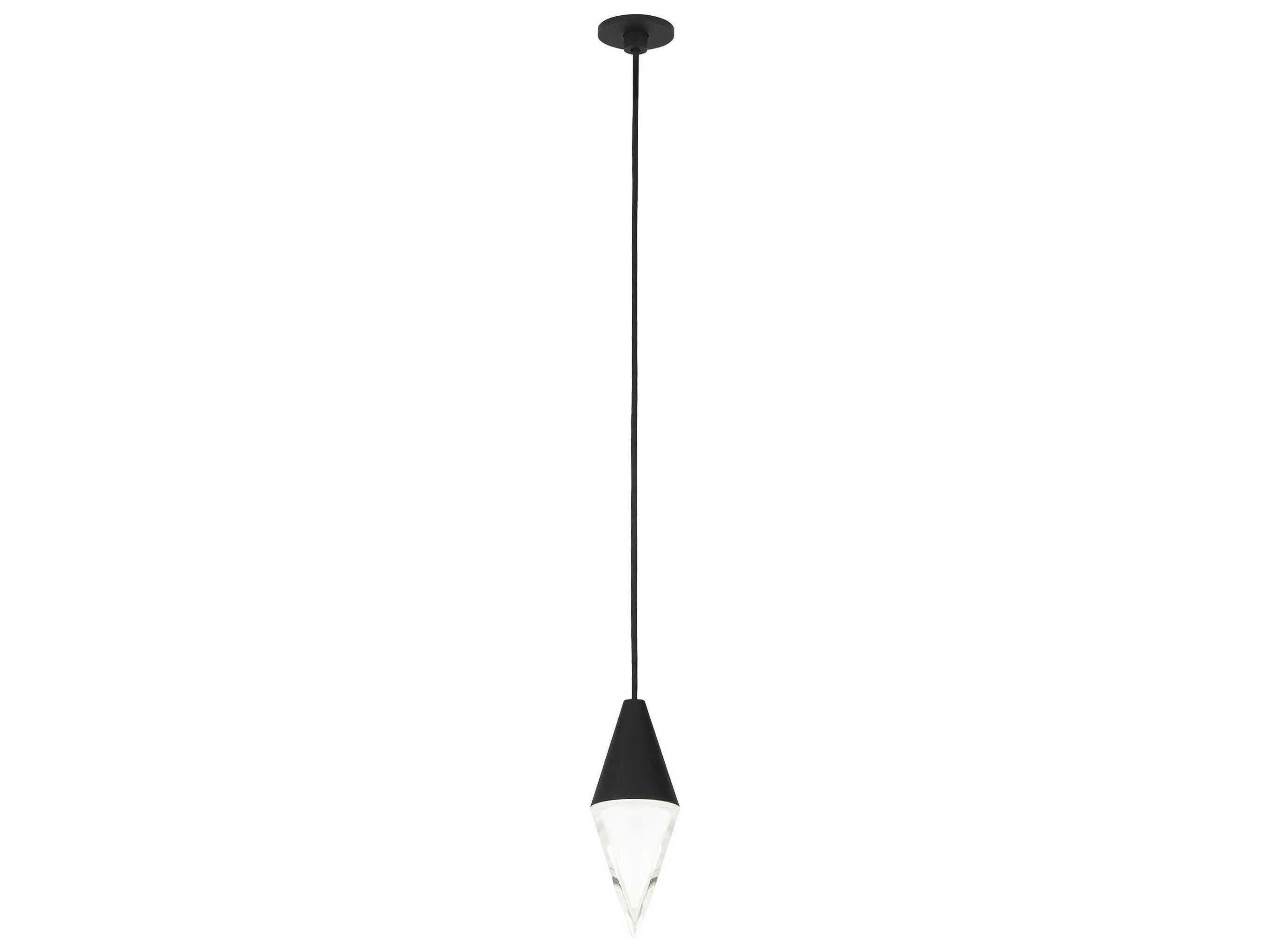 Visual Comfort Modern Turret 1-Light Nightshade Black Mini Pendant