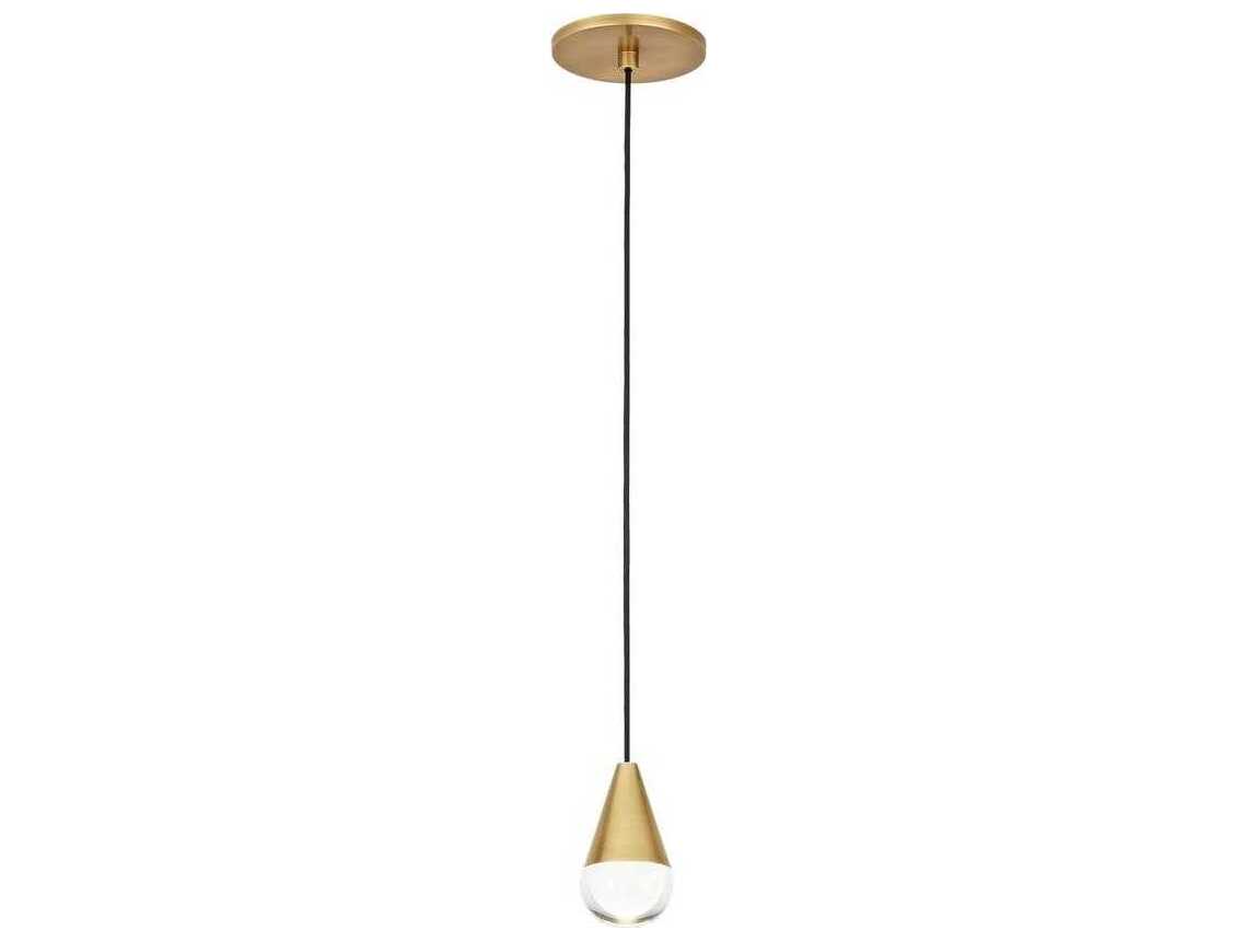Visual Comfort Modern Cupola 1-Light Natural Brass Mini Pendant
