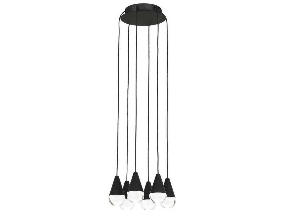 Visual Comfort Modern Cupola 6-Light Nightshade Black Mini Pendant