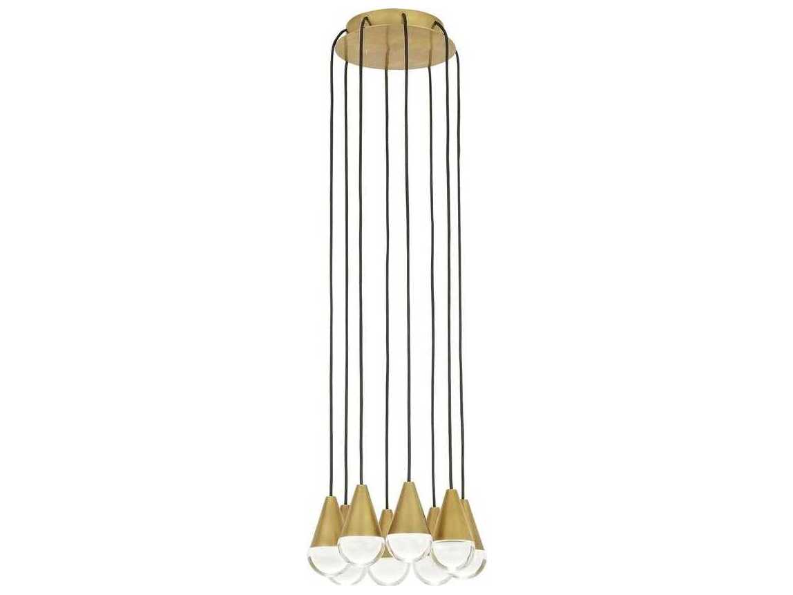Visual Comfort Modern Cupola 8-Light Natural Brass Mini Pendant