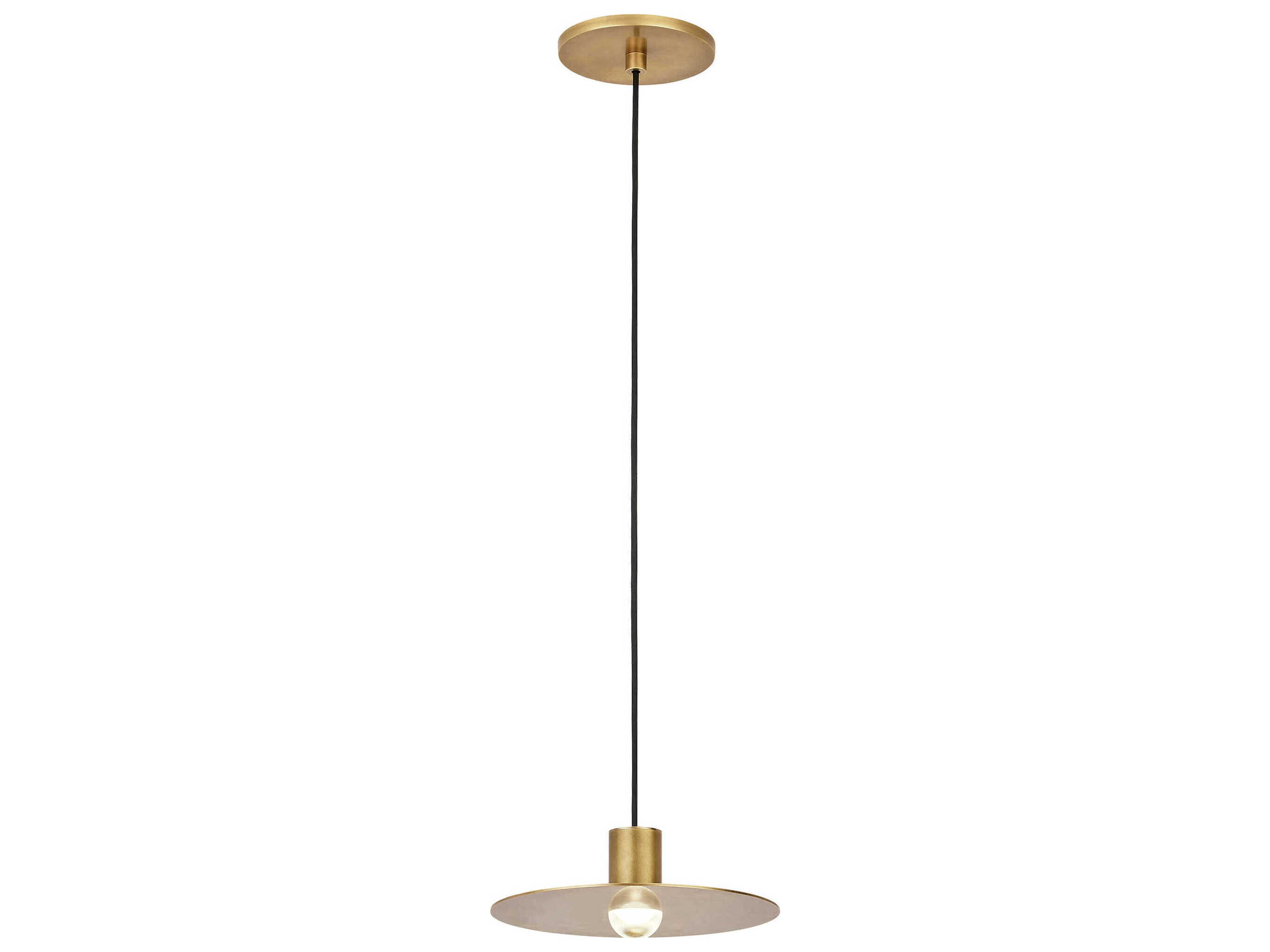Visual Comfort Modern Eaves 1-Light Natural Brass Mini Pendant