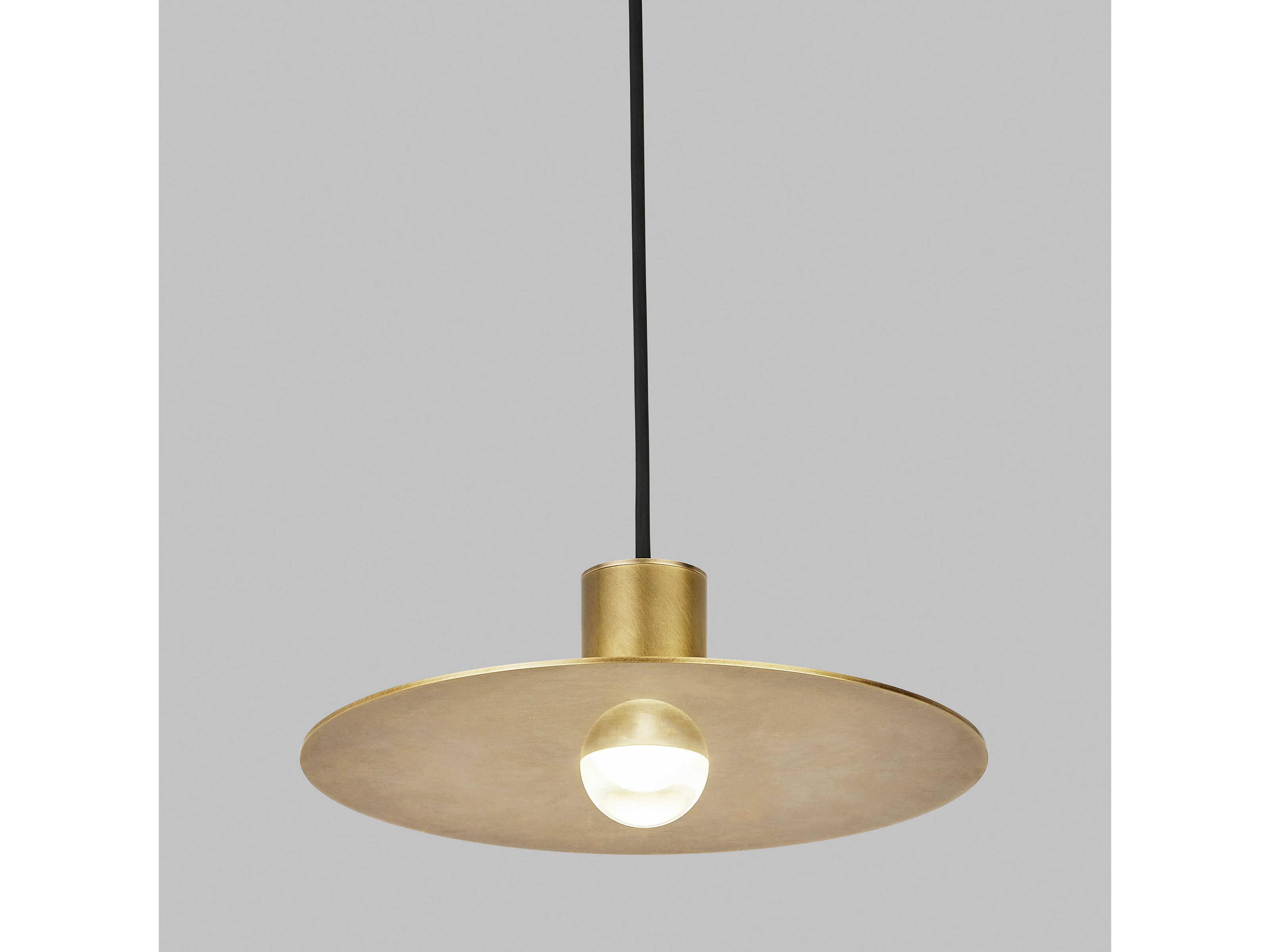 Visual Comfort Modern Eaves 1-Light Natural Brass Mini Pendant
