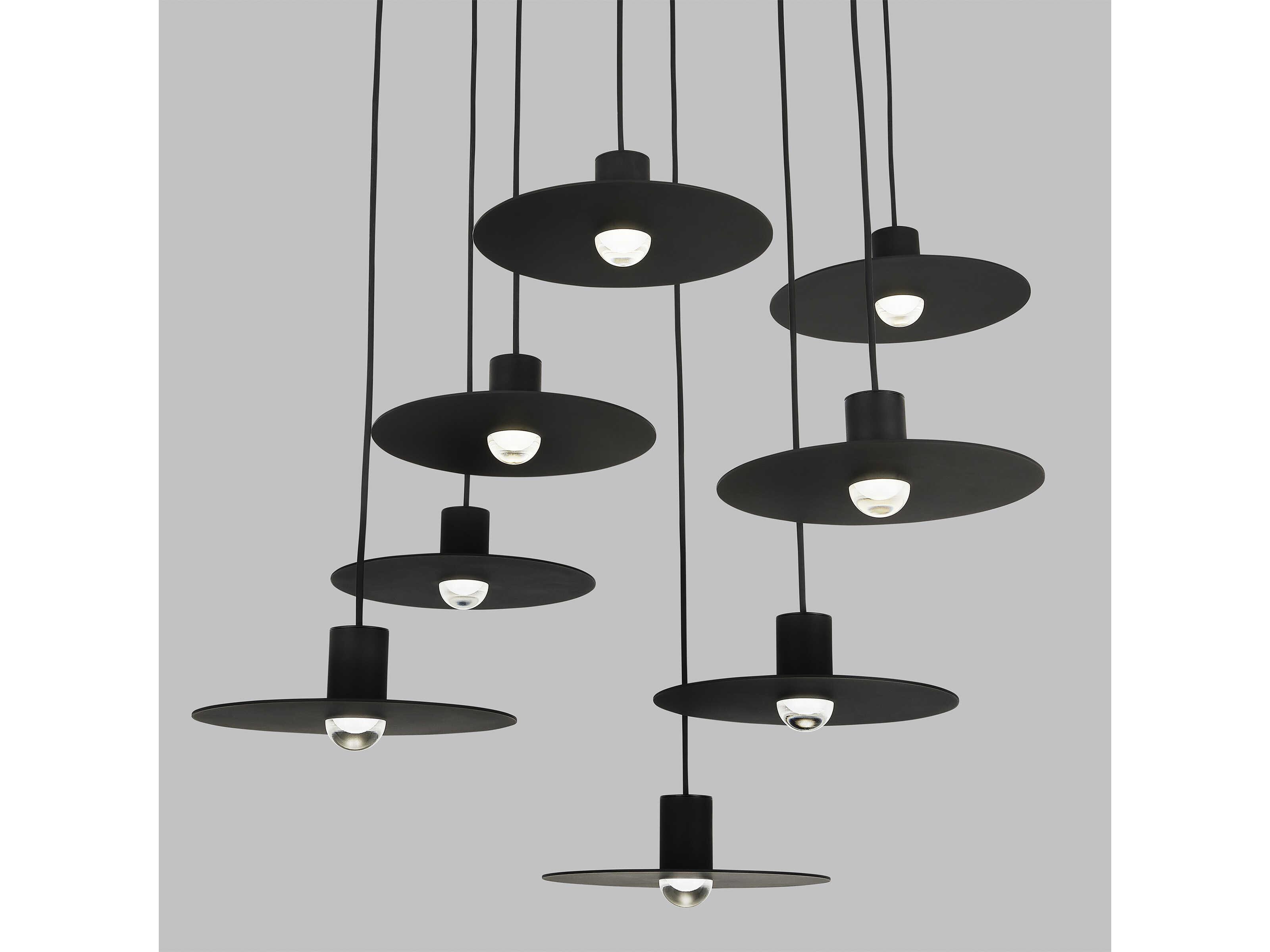 Visual Comfort Modern Eaves 8-Light Nightshade Black Pendant