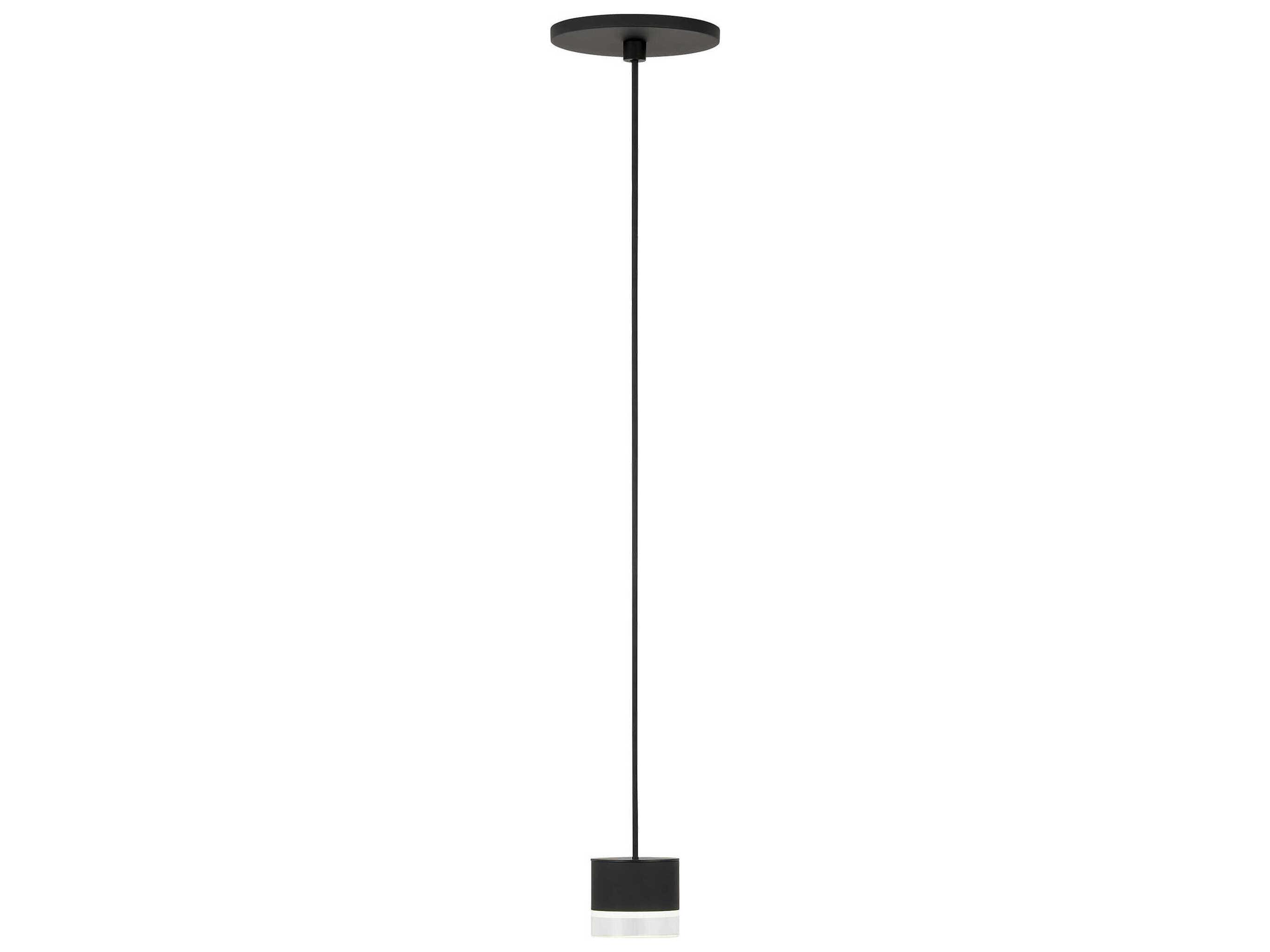 Visual Comfort Modern Gable 1-Light Nightshade Black Round Mini Pendant
