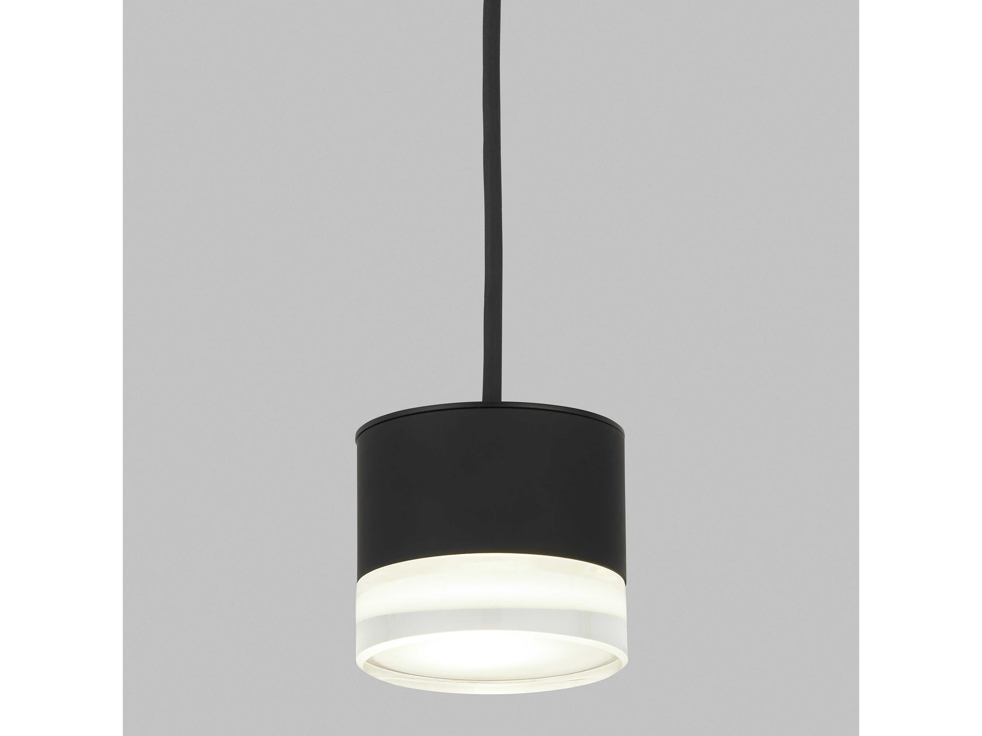Visual Comfort Modern Gable 1-Light Nightshade Black Round Mini Pendant