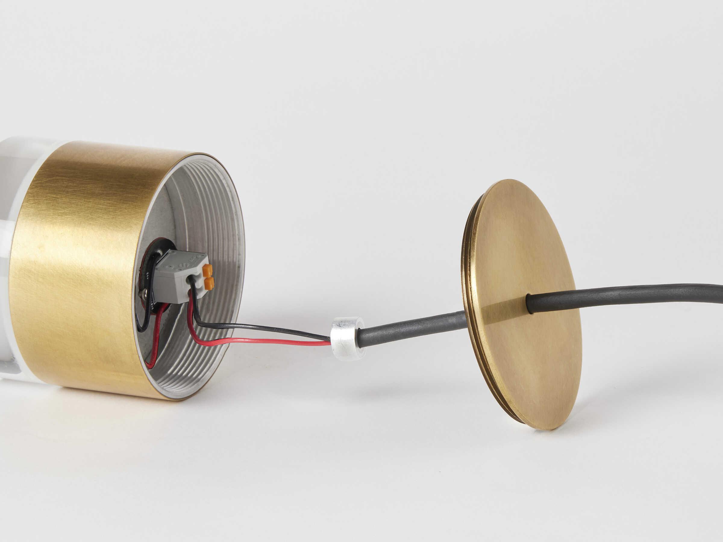 Visual Comfort Modern Gable 1-Light Natural Brass Round Mini Pendant