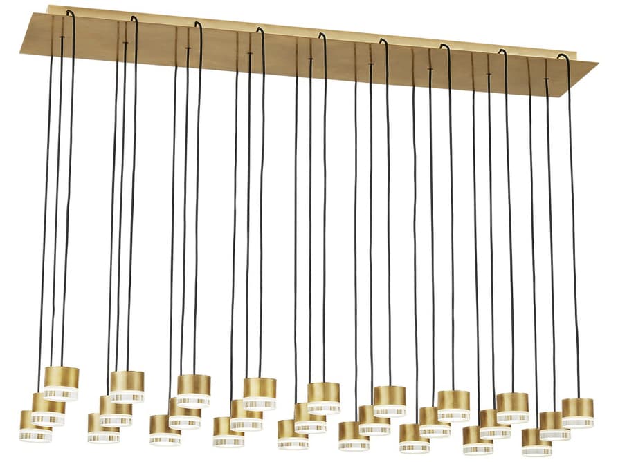 Visual Comfort Modern Gable 27-Light Natural Brass Island Pendant